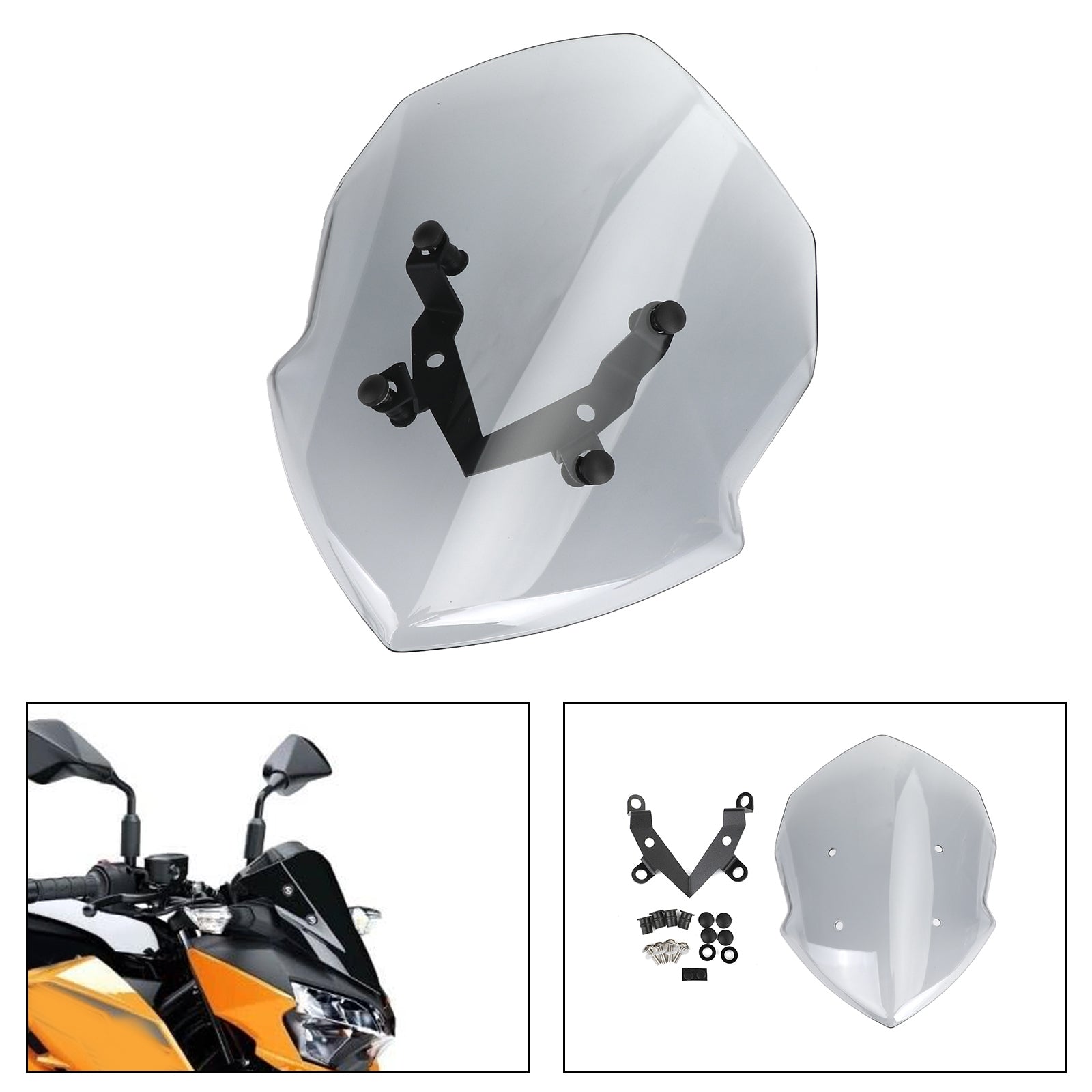 2019-2020 Kawasaki Z125 ABS 4mm Motorcycle Windscreen Screen Windshield Generic