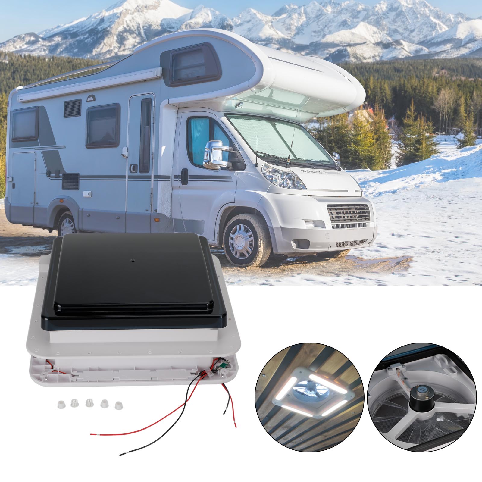 Durable and Efficient DC12V RV Skylight with Stainless Steel Insect Screen