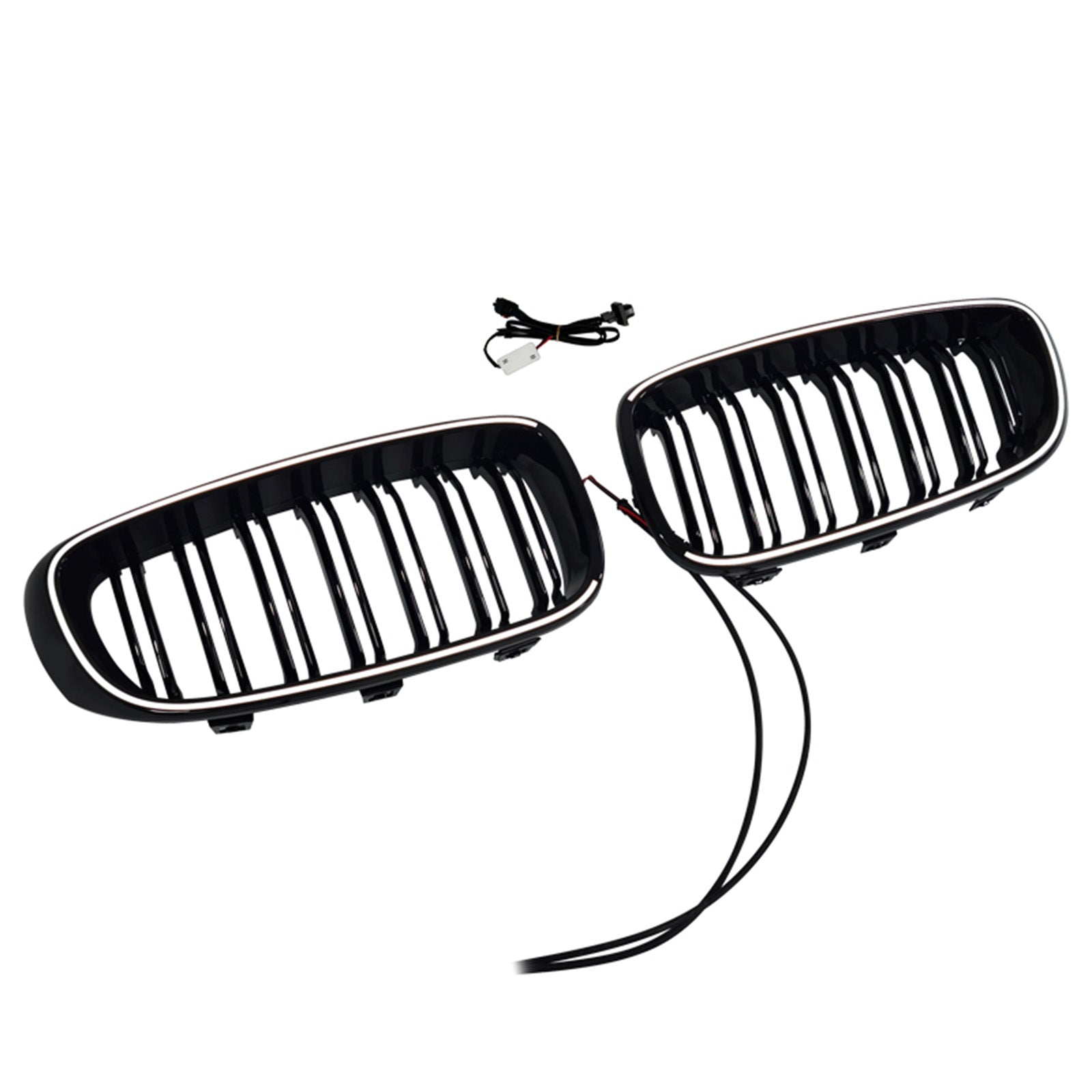 2013-2019 Fit BMW 3 Series F34 GT Dual Slat Front Bumper Grille Gloss Black