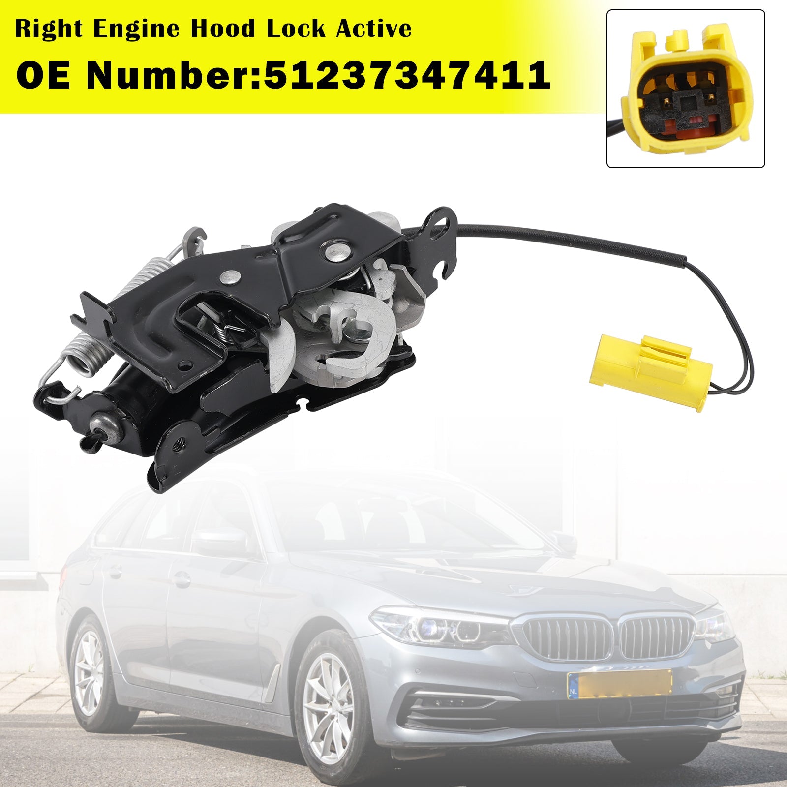 Right Engine Hood Lock Active 51237347411 For BMW 5 G30 F90 G31 2016-2023