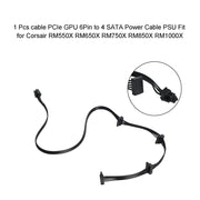 6 Pin to 4 SATA Drive Cable Replacement fit for Corsair RM1000X RM850X RM750X