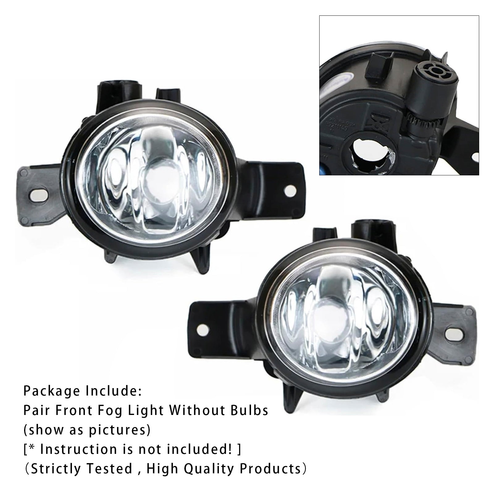 2008-2011 BMW X6 E71 E72 Pair Front Fog Light Lamps Without Bulbs 63177187631