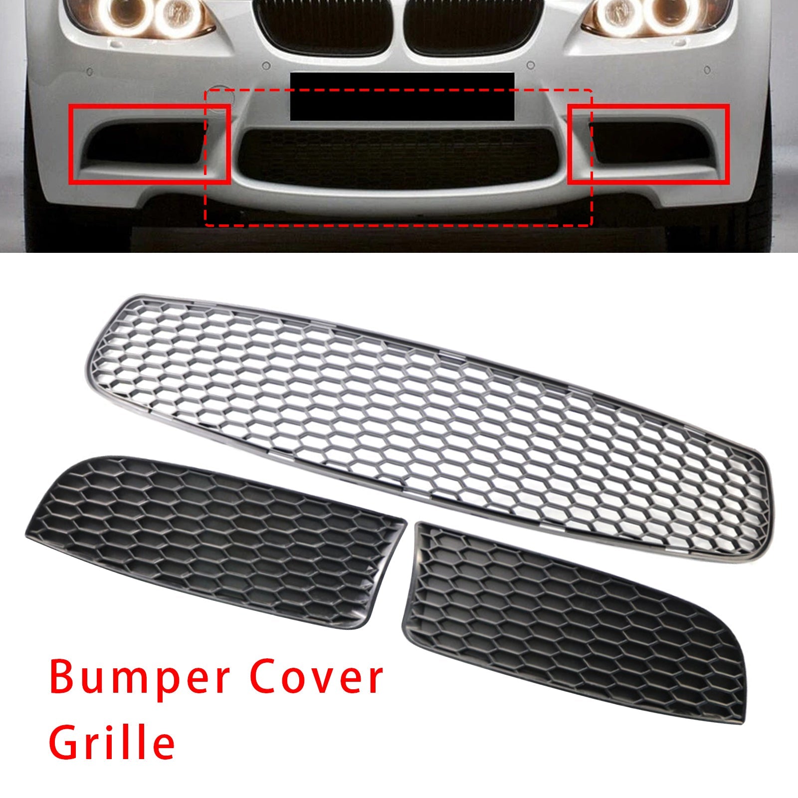 2009-2011 For BMW 3 Series E90 E92 E93 M3 Style Front Bumper Lower Grille Set