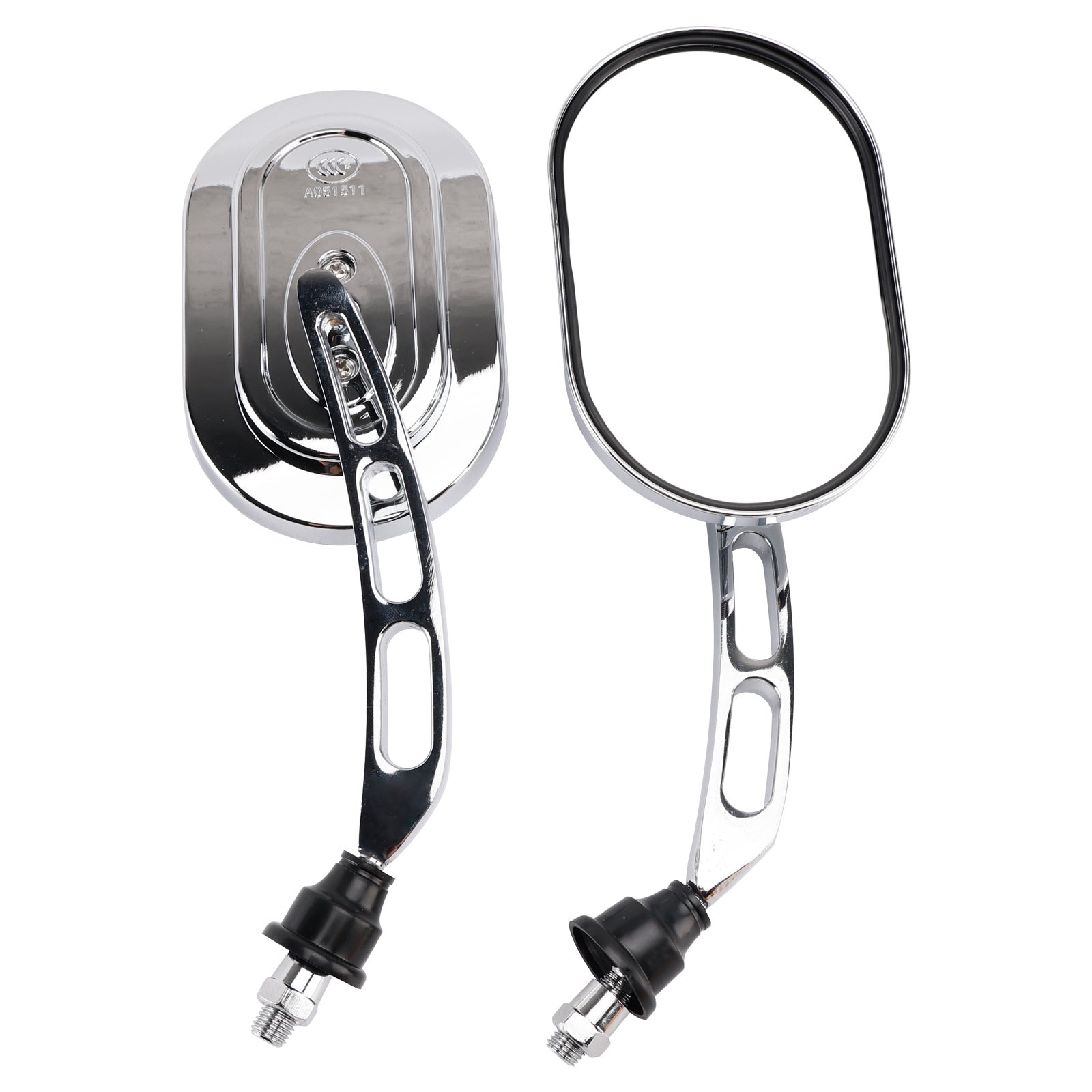 Pair of Chrome Mirrors Left & Right Mirror Set 10mm For Motorcycle Chopper