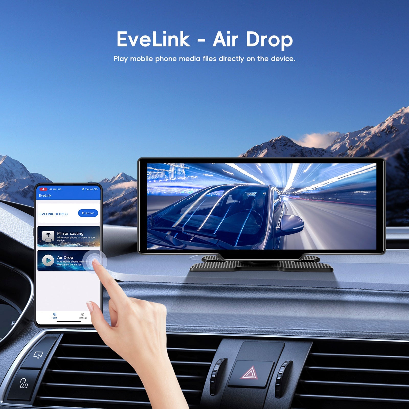 10.77" Portable Bluetooth Car Navigation Wireless Carplay Car Radio AHD Camera