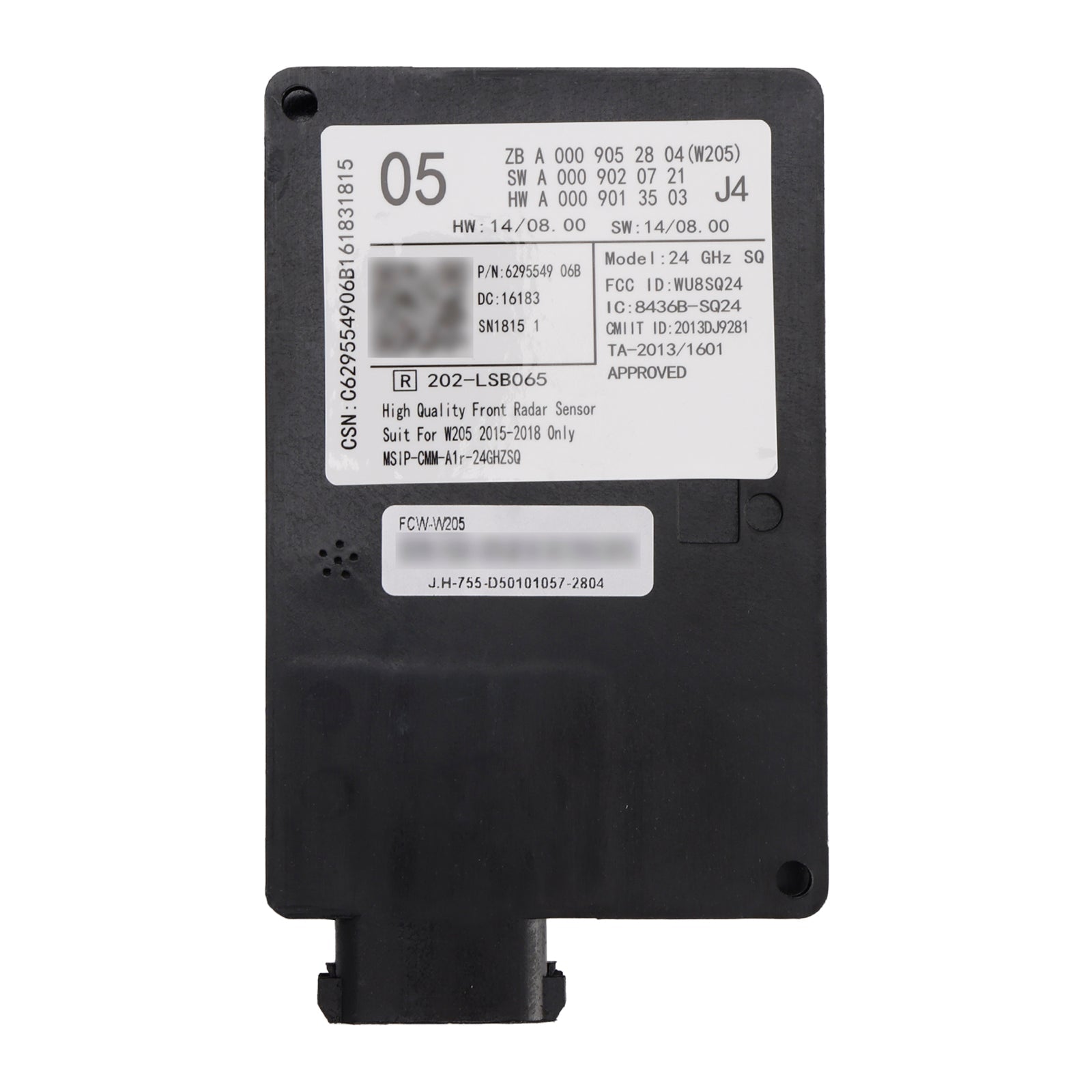 2015-2018 Mercedes C-Class W205 Old Front Radar Sensor Control Unit A0009052804 A0009020721