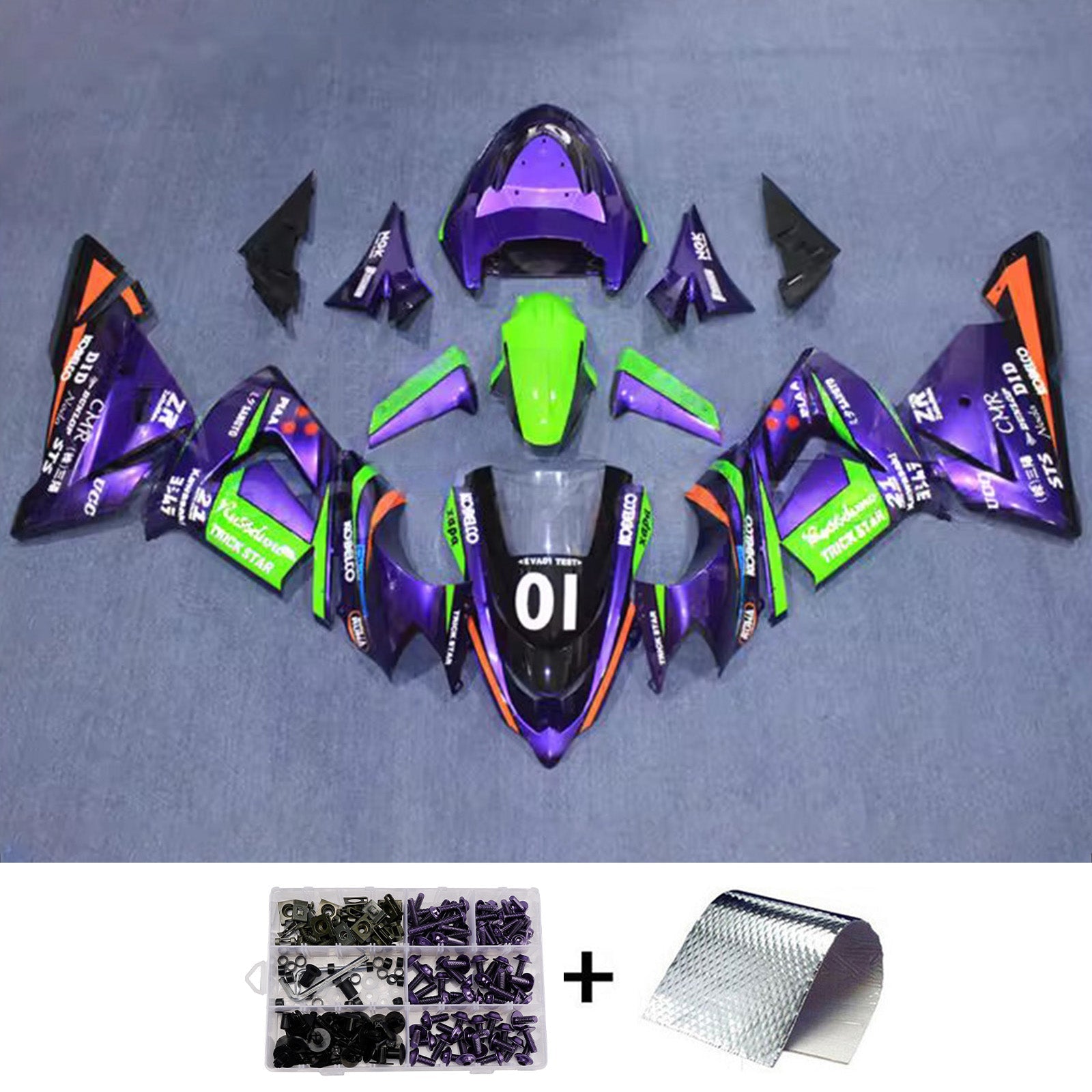 Injection Fairing Kit Bodywork Plastic ABS fit For Kawasaki ZX10R 2004-2005