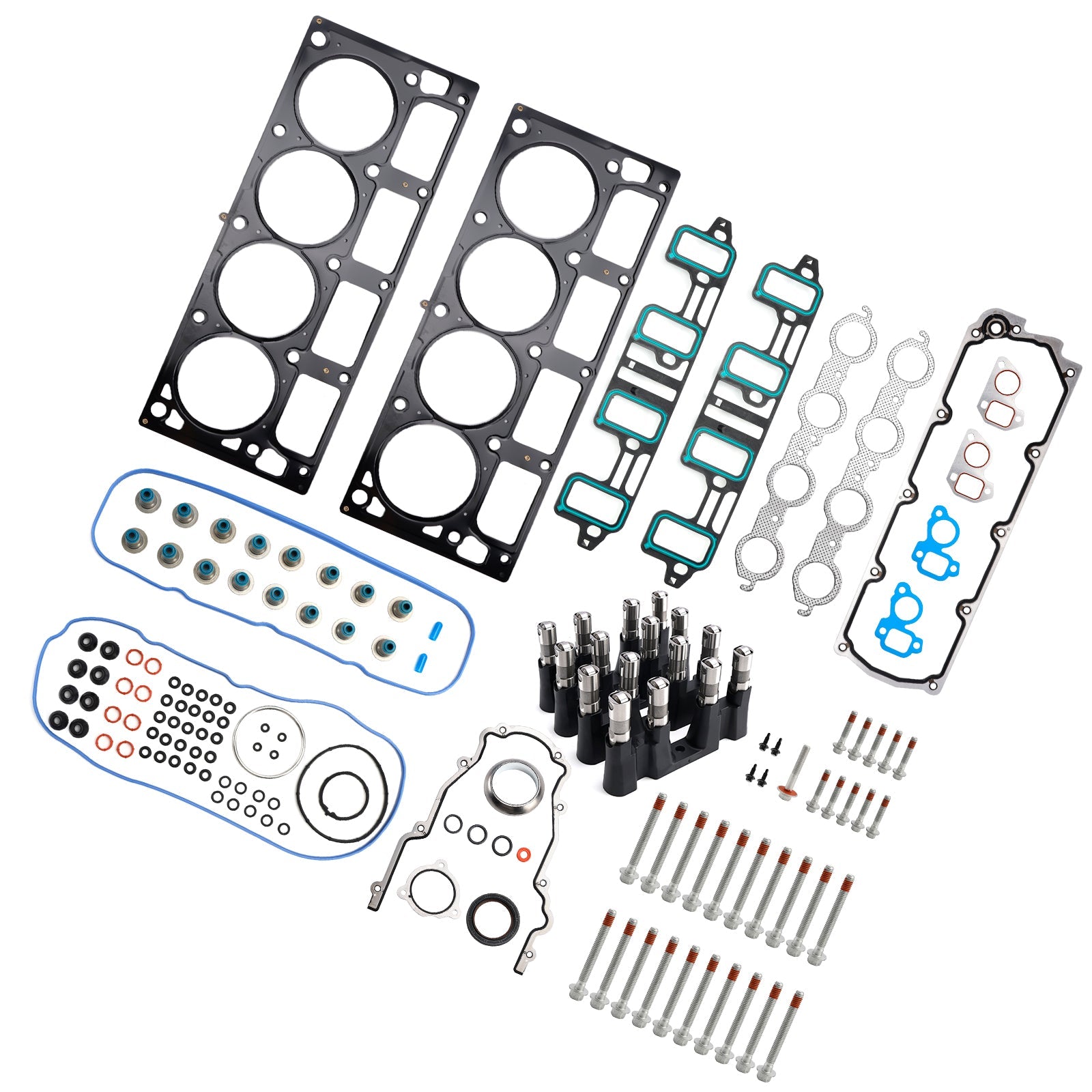 2008-2016 For Chevrolet Express 2500 6.0L 5967CC 364CID V8 OHV, (16 Valve) NON AFM Lifters Head Gasket Bolts Kit 17120735