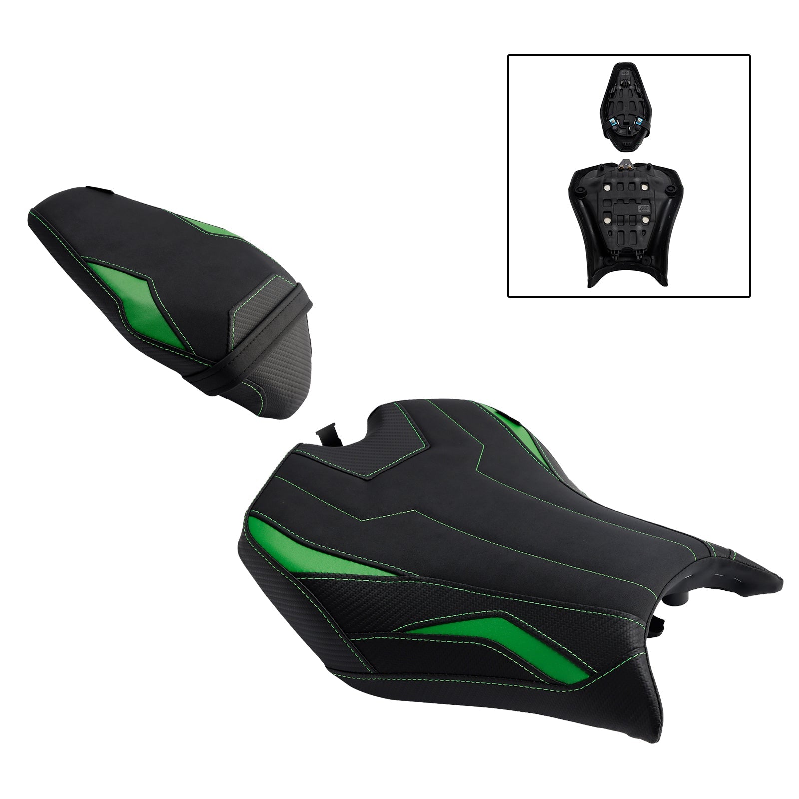 2025- For Kawasaki Ninja Z900 Zr900-F Driver&Passenger Seat Rear Cushion Green1