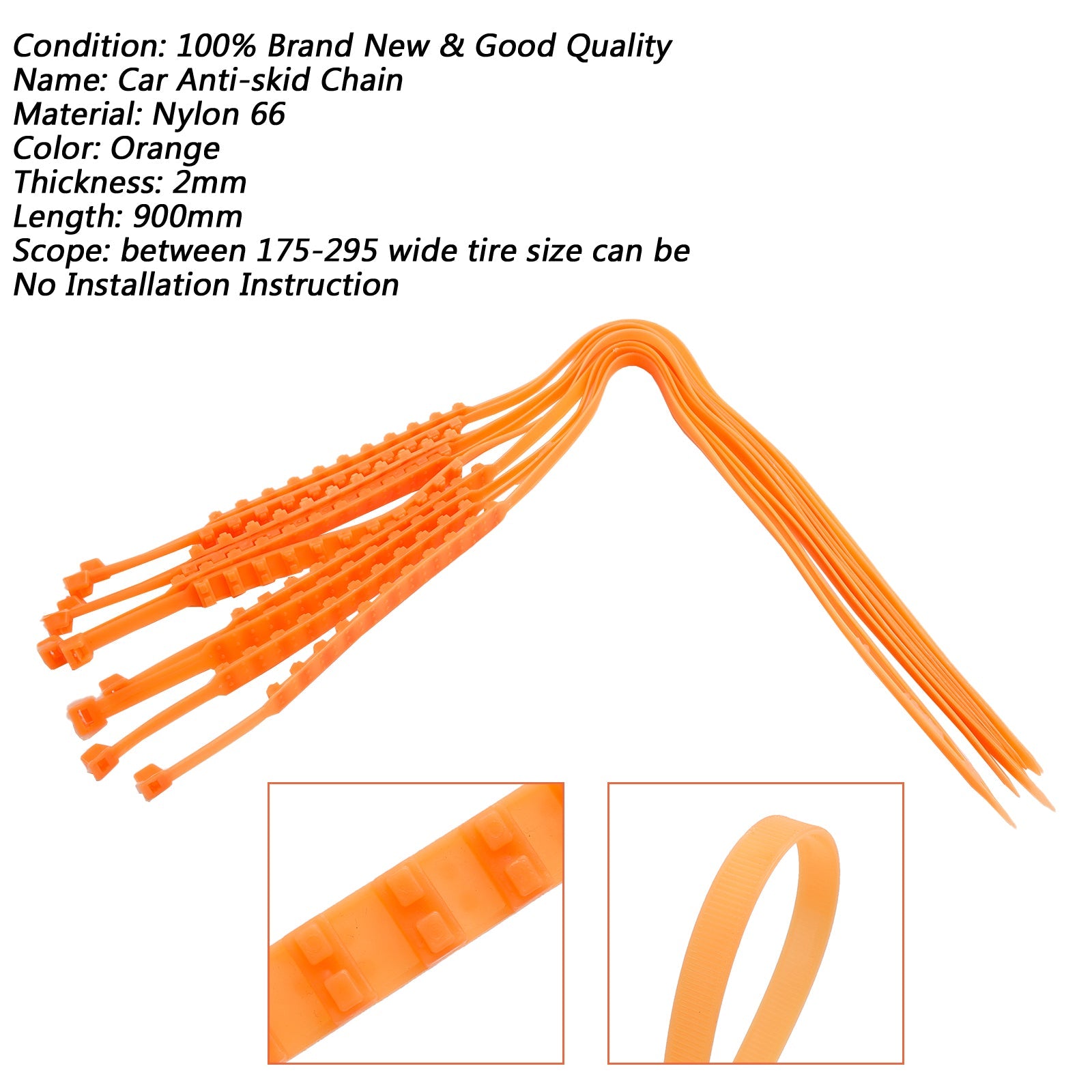 10/20/40PCS Snow Tire Chain Anti-Skid Belt For Car Truck SUV Winter Driving