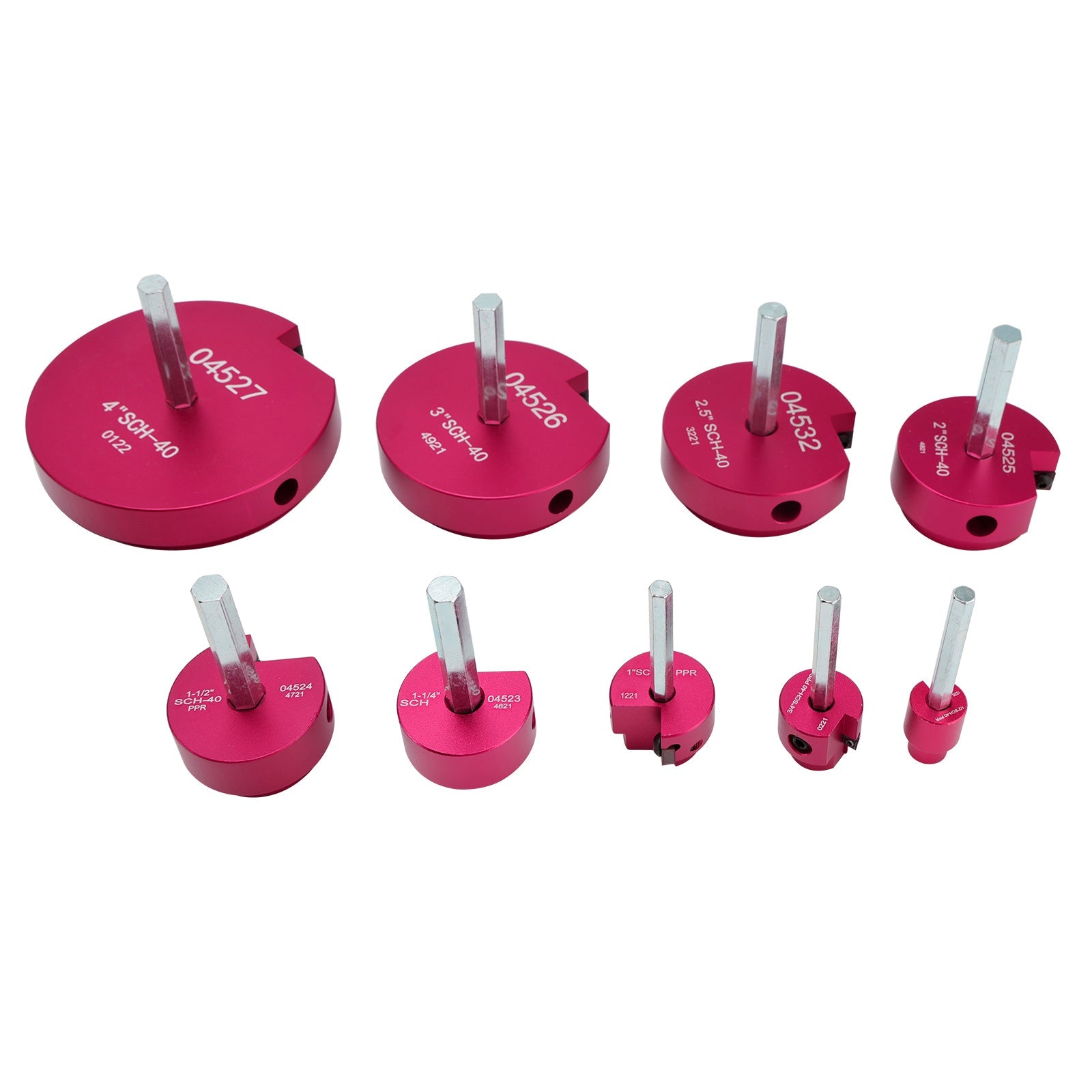 9PCS PVC Pipe Reamer Kit Fitting Socket Saver SCH Plumbing Tools For 1/2" Drills