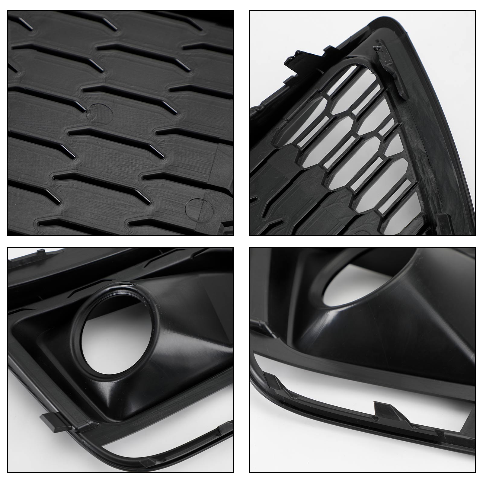 2018 2019 2020 Audi Q5 SQ5 RSQ5 Black Front Honeycomb Fog Lamp Grilles Cover