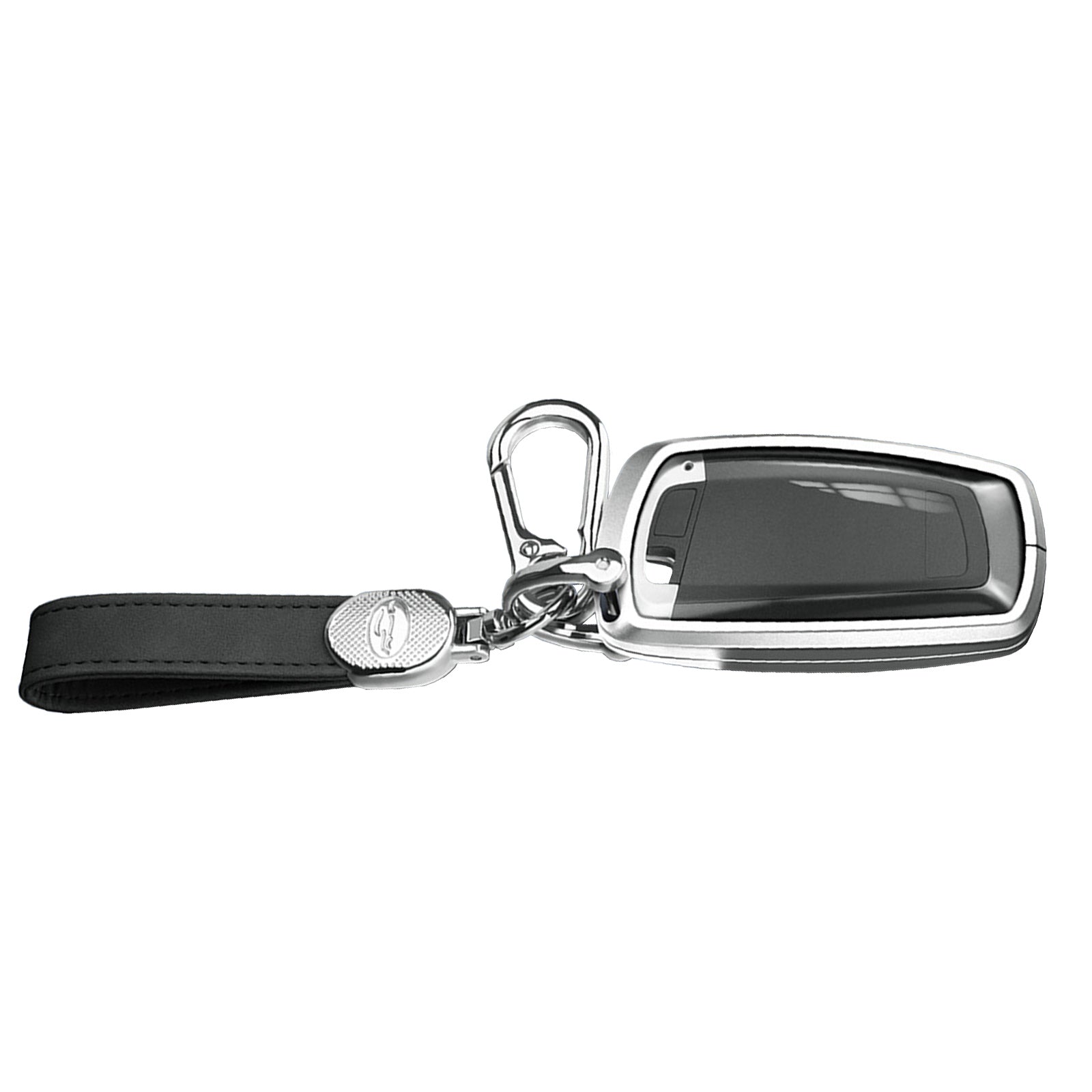 Aluminum Alloy TPU Silvery Car Key Case Cover With Buckle For Ford