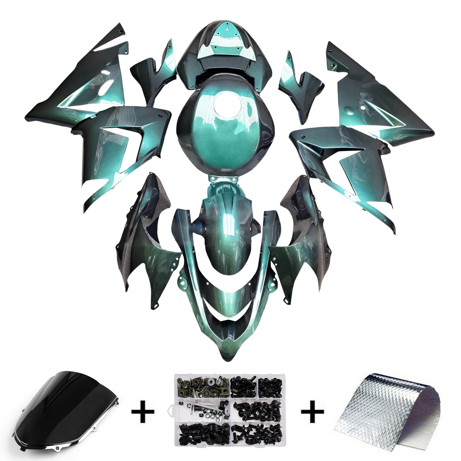 Injection Fairing Kit Bodywork Plastic ABS fit For Kawasaki ZX10R 2004-2005