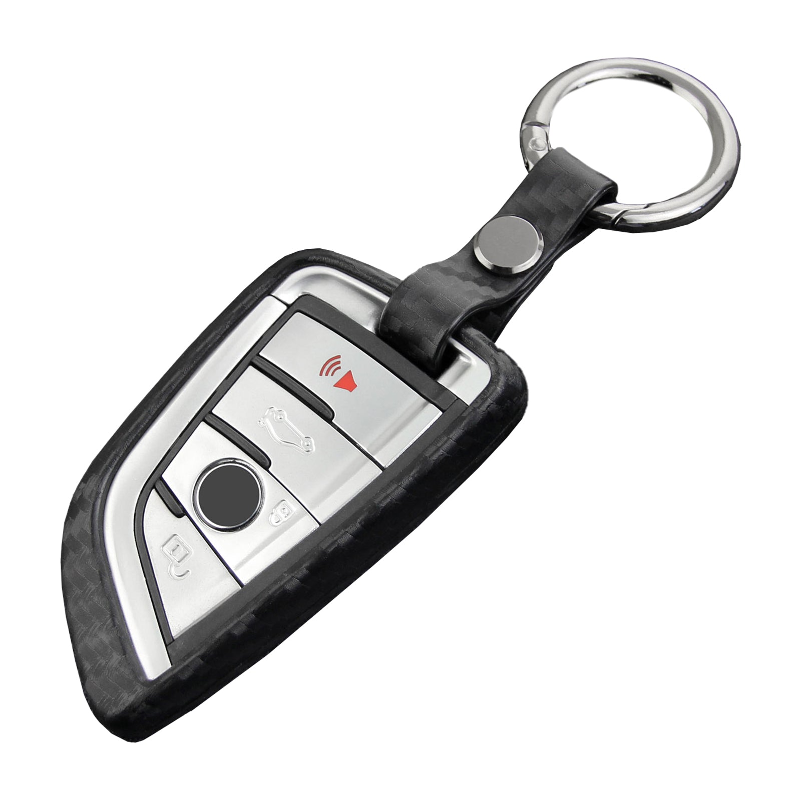 Leather Silicone Car Key Case Cover With Buckle For BMW