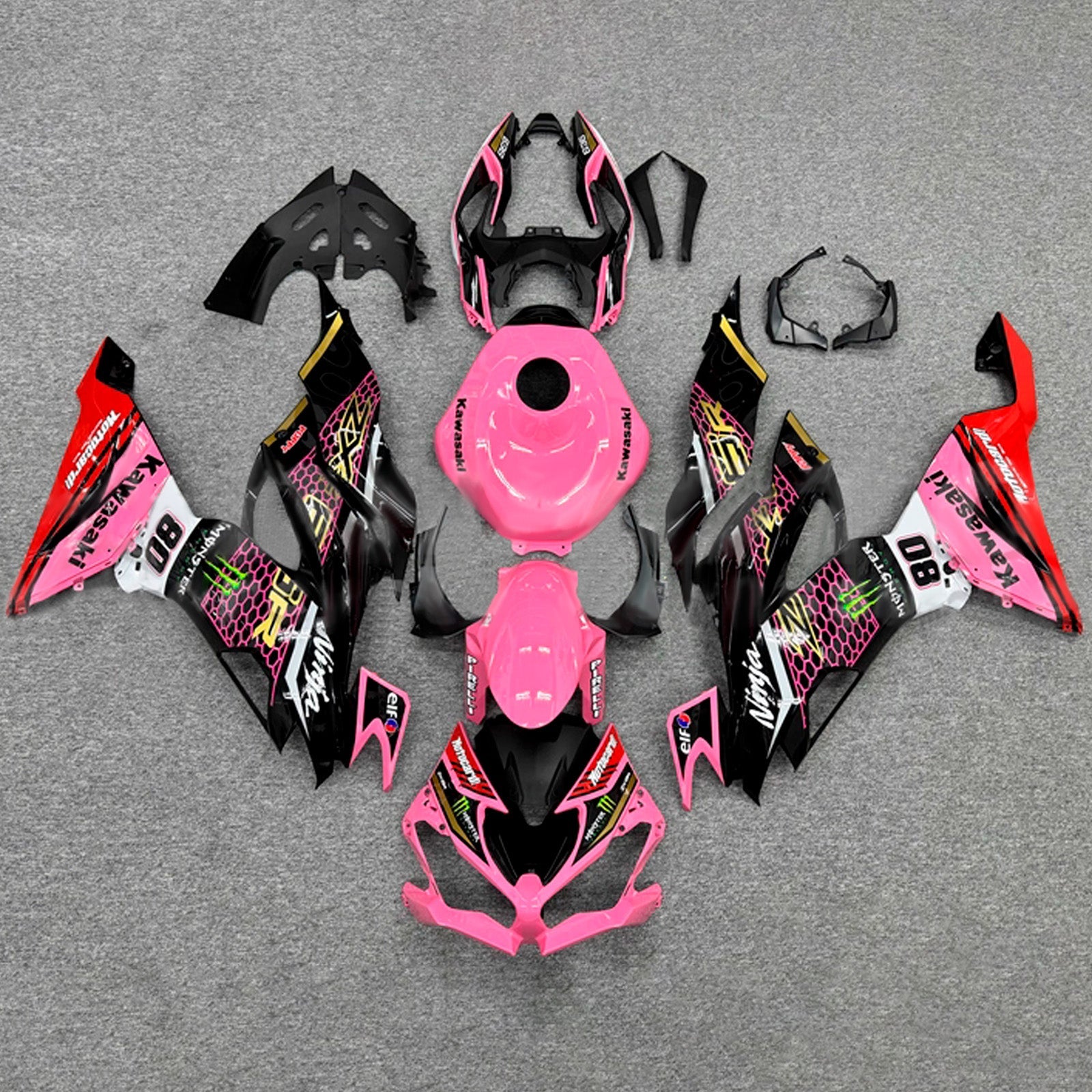 Injection Fairing Kit Bodywork Plastic ABS fit For Kawasaki ZX6R 2019-2023