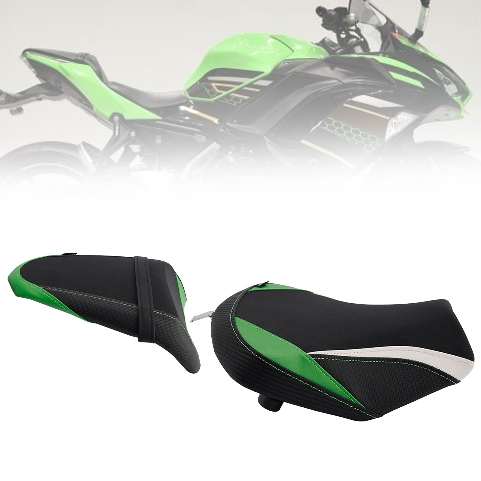 2017-2025 For Kawasaki Ninja 650 Z650 Driver&Passenger Seat Rear Cushion White