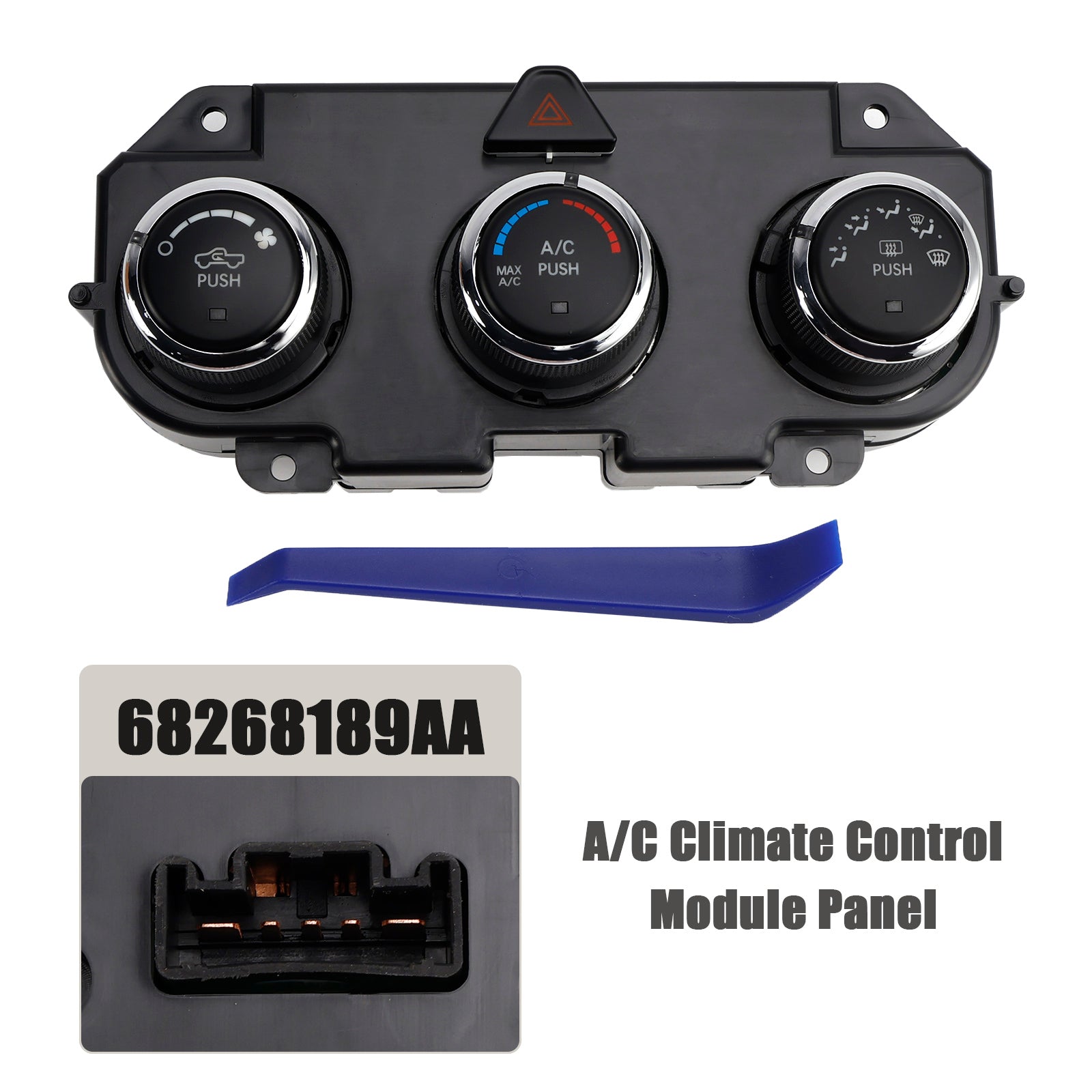 2013 DODGE RAM 1500 PICKUP w/o dual zone control; w/rear defrost A/C Climate Control Module Panel 68268189AA