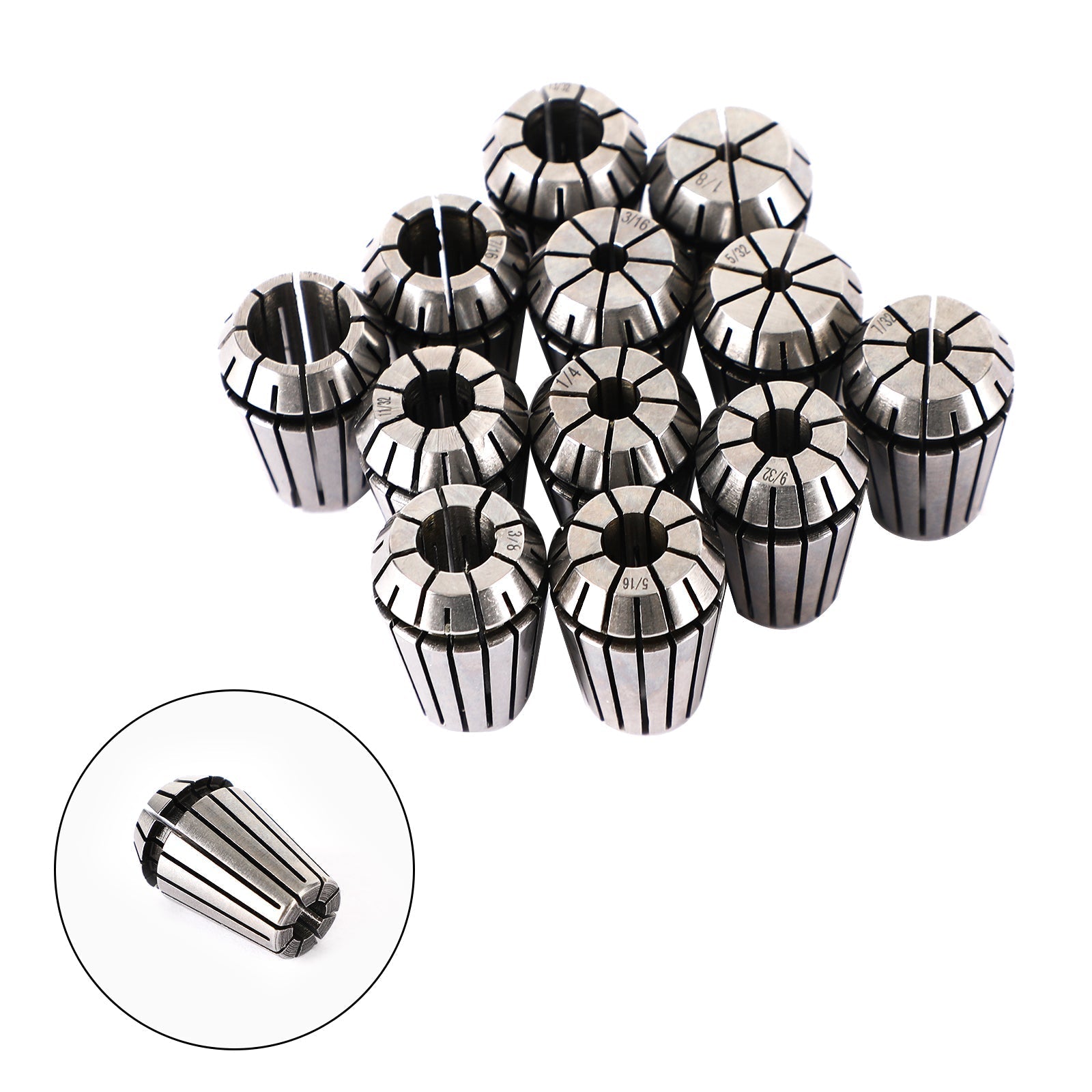 7Pcs ER20 Spring Collet Set For CNC Milling Lathe Tool Engraving Machine Steel