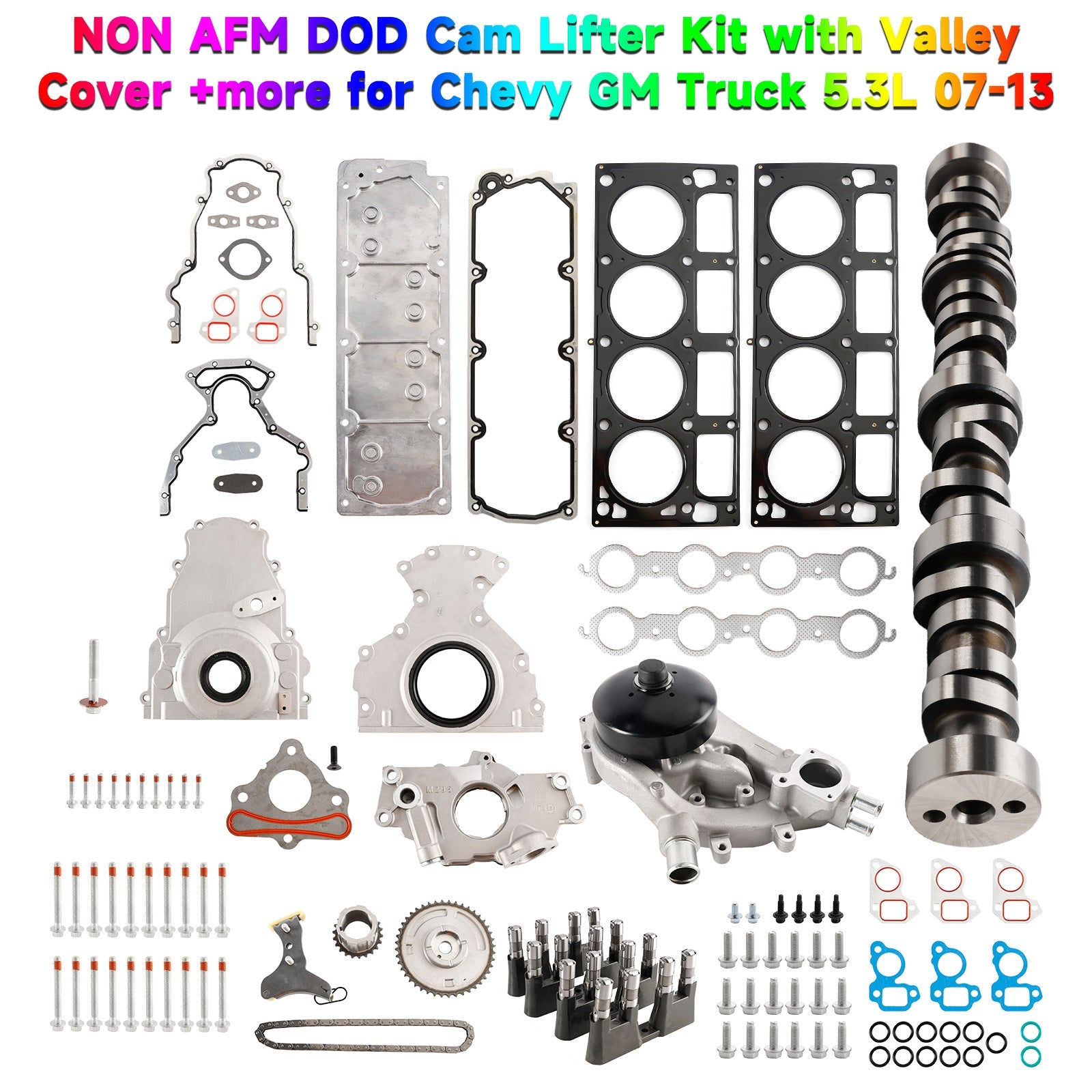 2007 CHEVROLET SILVERADO 1500 CLASSIC 5.3L 5328CC 325CID V8 OHV NON AFM DOD Cam Lifter Kit with Valley Cover 12646386 12499225