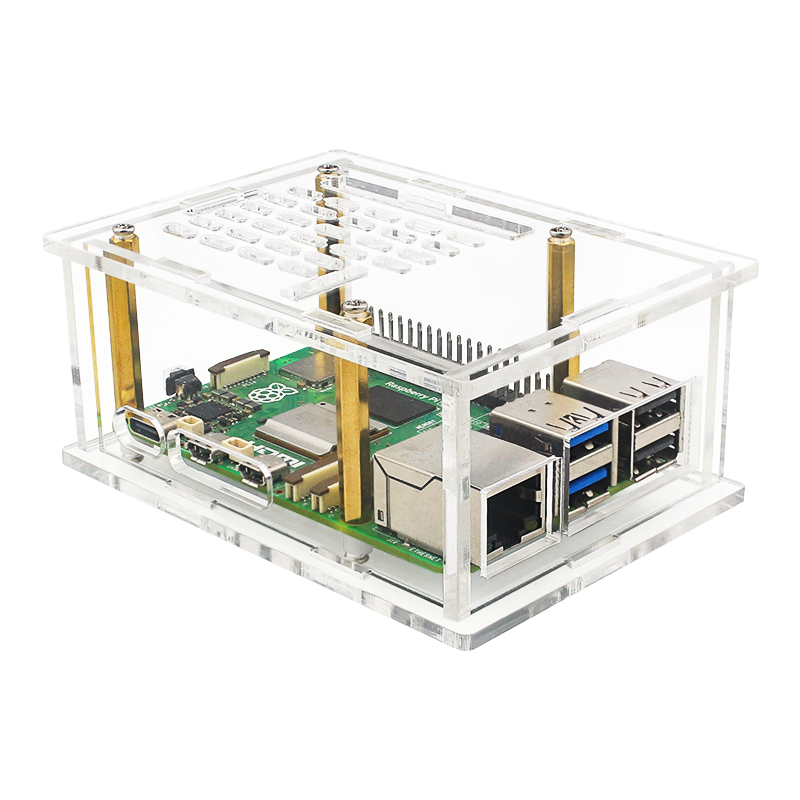 Raspberry Pi5 PCI-E Adapter Case PCIe to M.2 Adapter Board Acrylic Box Radiator