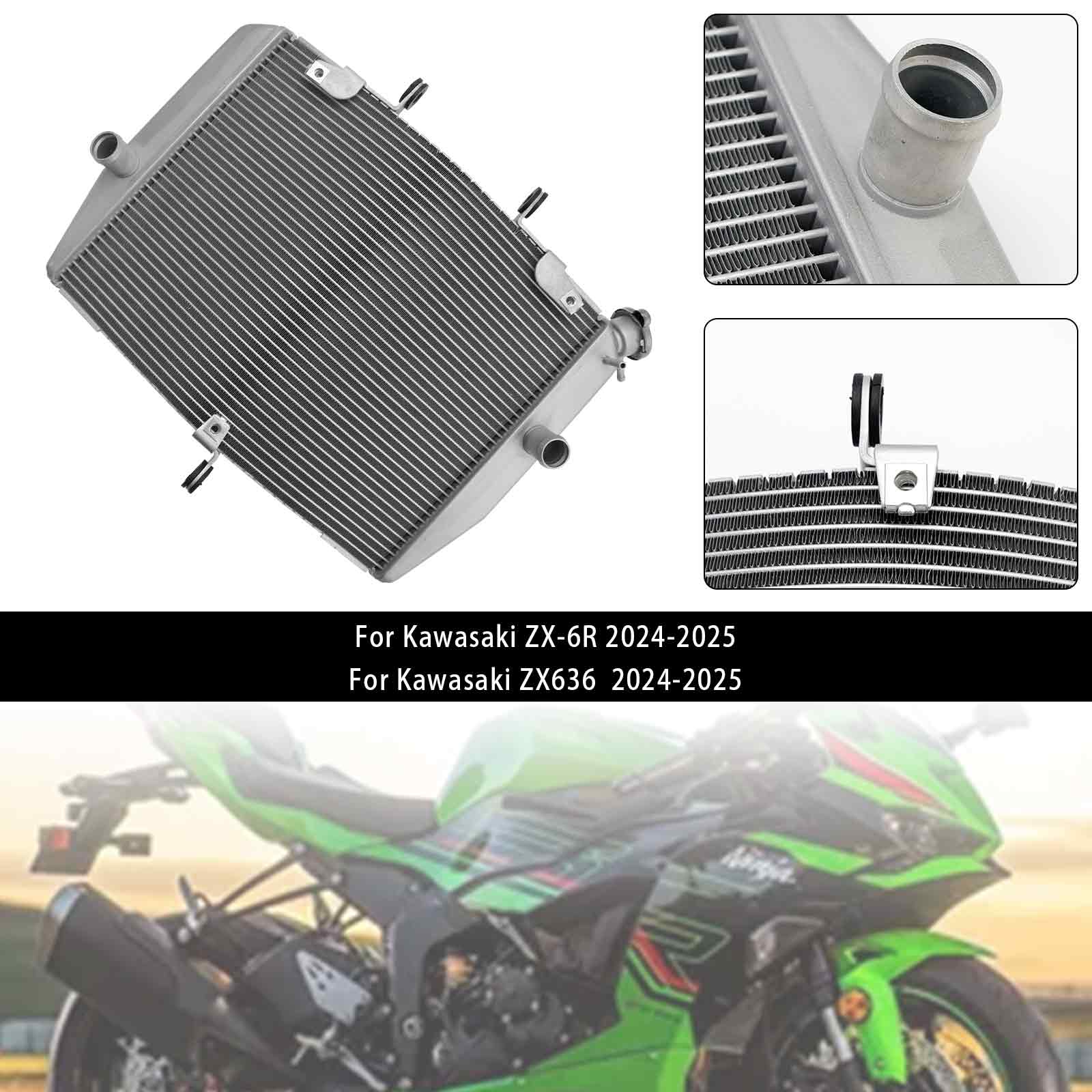 2024-2025 Kawasaki ZX-6R ZX636 Radiator Cooling Engine Cooler