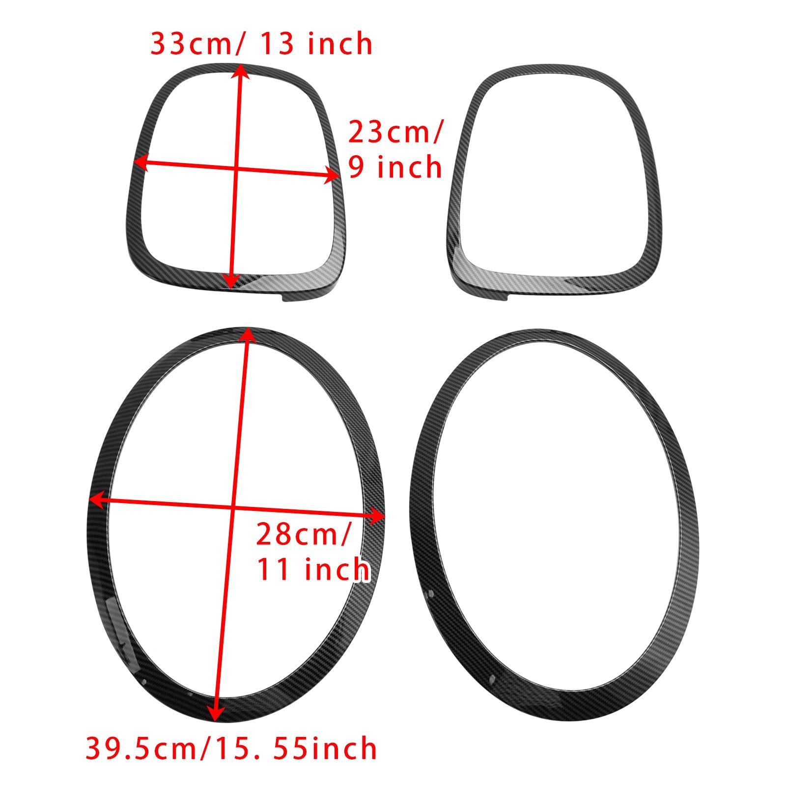 2014 onward MINI 3DR Hatchback Cooper S, Cooper SD 4PCS Headlight TailLight Trim Surround Bezel Ring Set 51712285495 51712285496