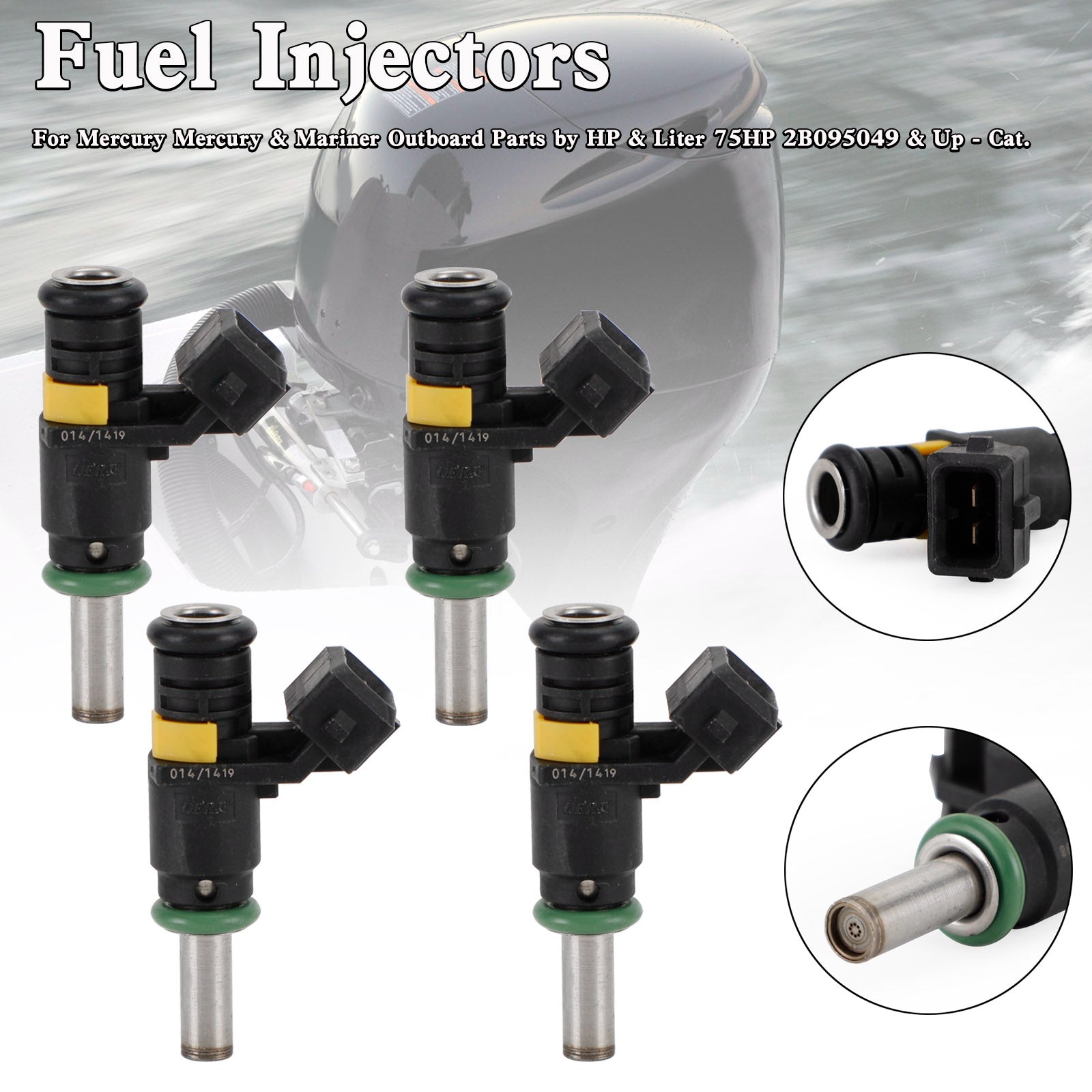 4PCS 8M6002428 Outboard Motor 150HP 4-Stroke Fuel Injector
