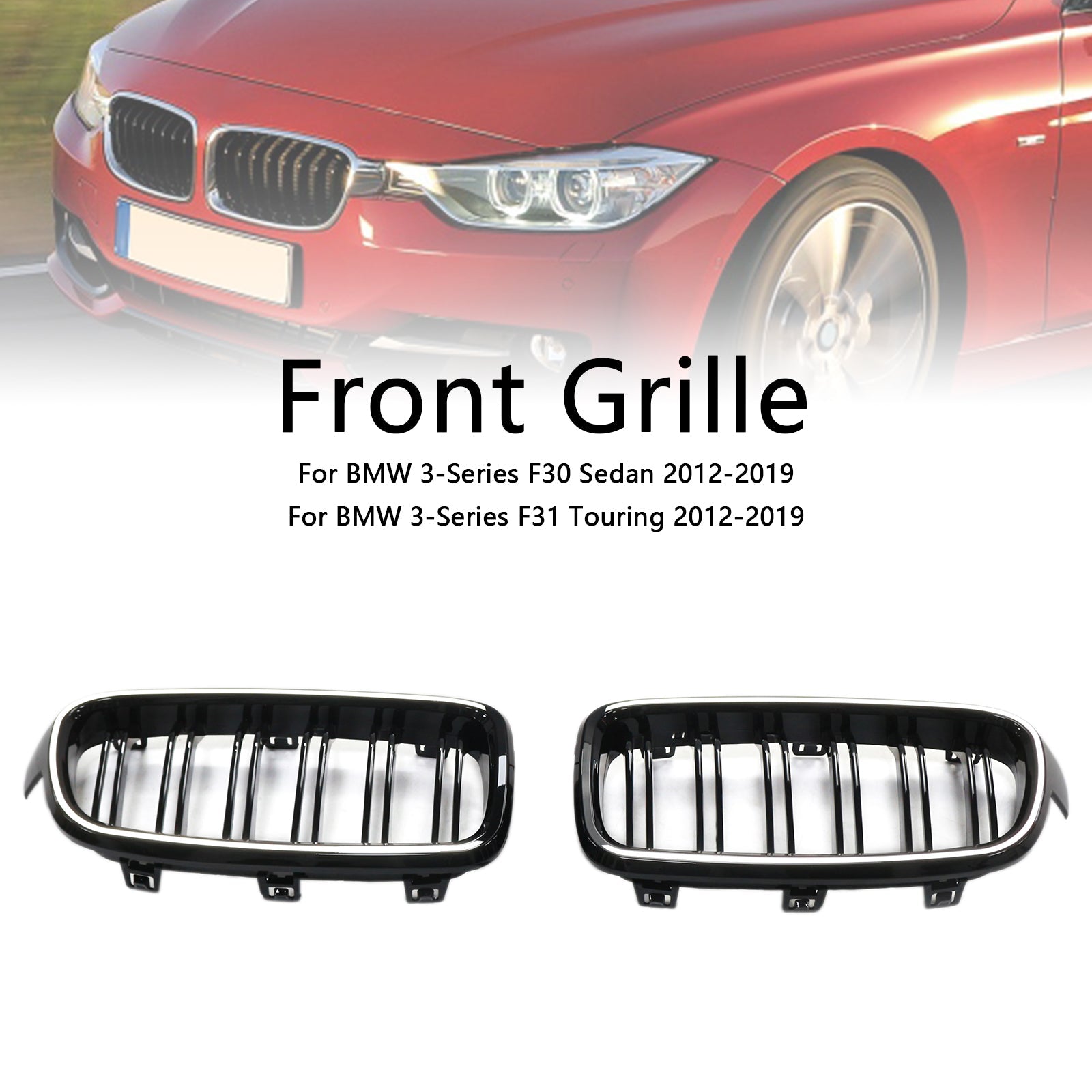 2012-2019 BMW 3-Series F31 Touring Double Slat Front Kidney Grille Grill