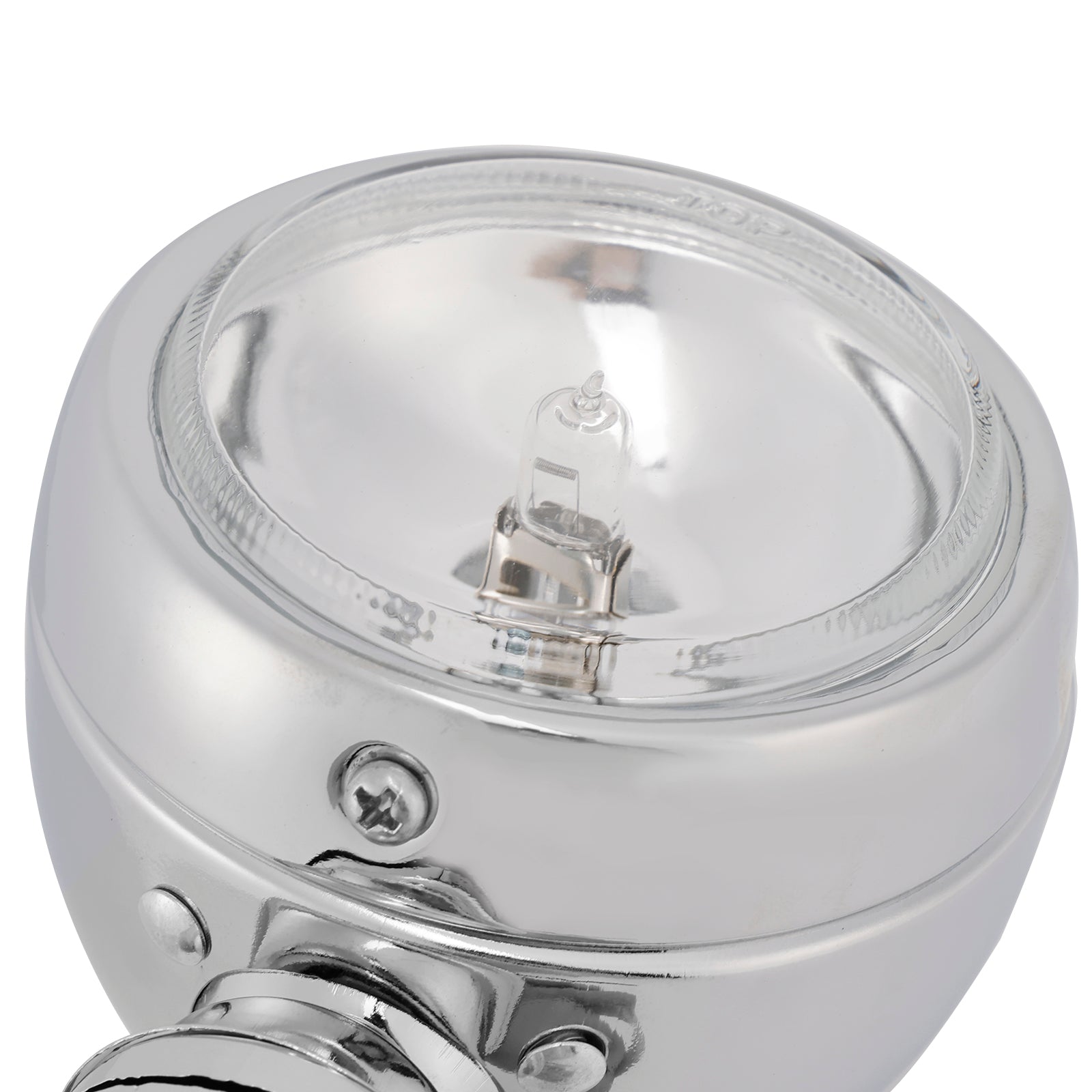 Motorcycle Beam Headlight Fog Lamp Custom Chrome #D19 For Racer Bobber Chopper