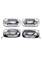 4PCs Front Exterior Door Handle Set Chrome For Chevy GMC Silverado 99-06