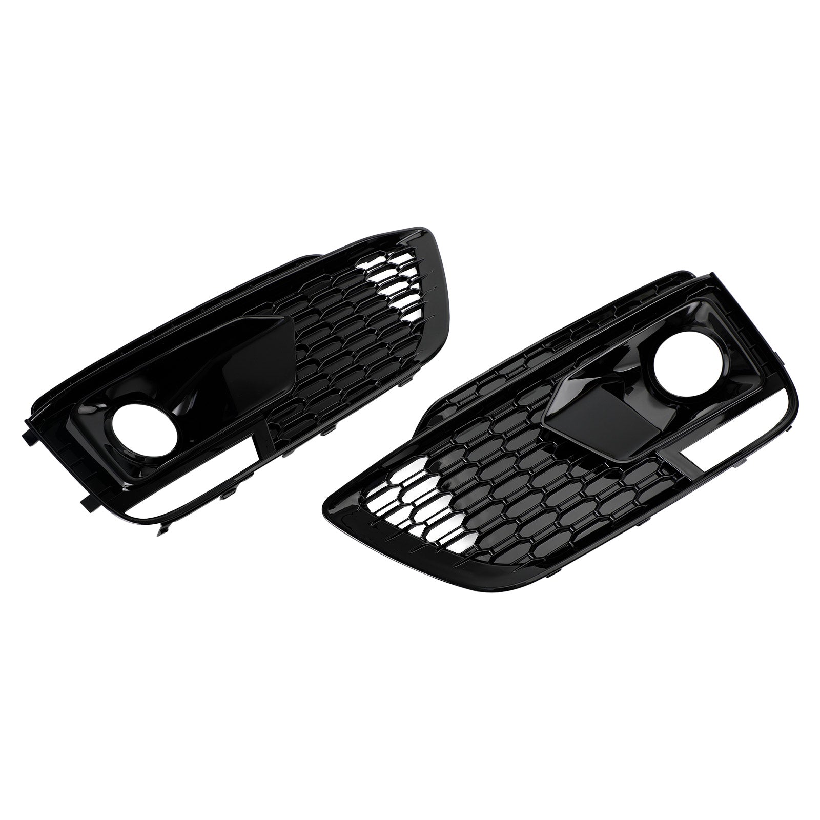 2018 2019 2020 Audi Q5 SQ5 RSQ5 Black Front Honeycomb Fog Lamp Grilles Cover