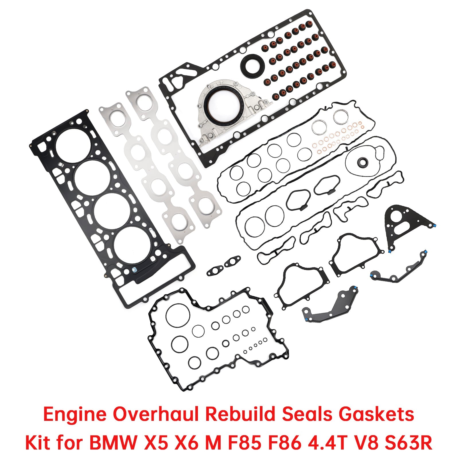 2014-2018 BMW X5 M F85 / S63R Engine Overhaul Rebuild Seals Gaskets Kit 11127614700 61-10127-00