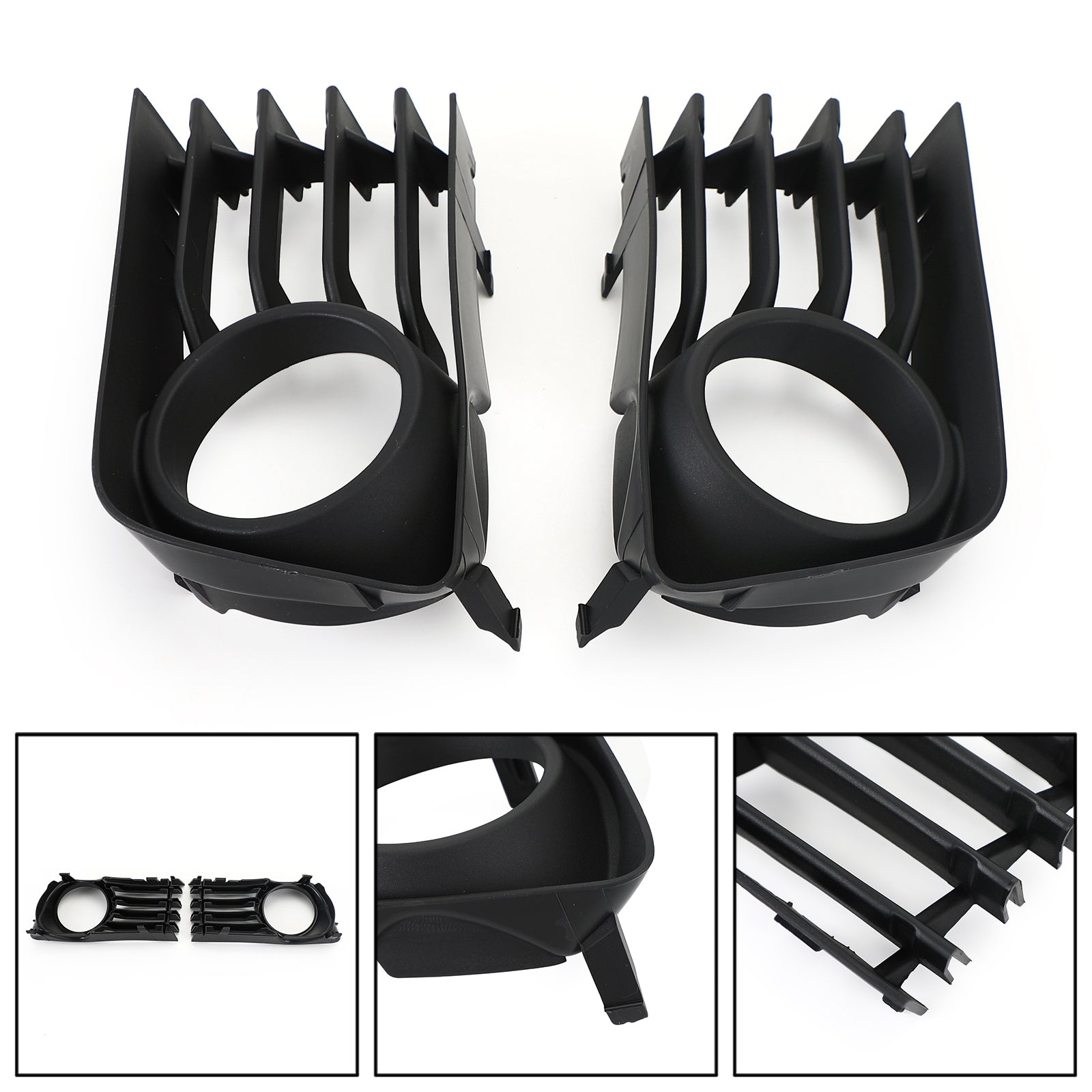 2004-2009 Toyota Prius (NHW20) 2pcs Bumper Fog Light Grille Grill Trim Cover 53113-47030 53112-47030 Black Generic