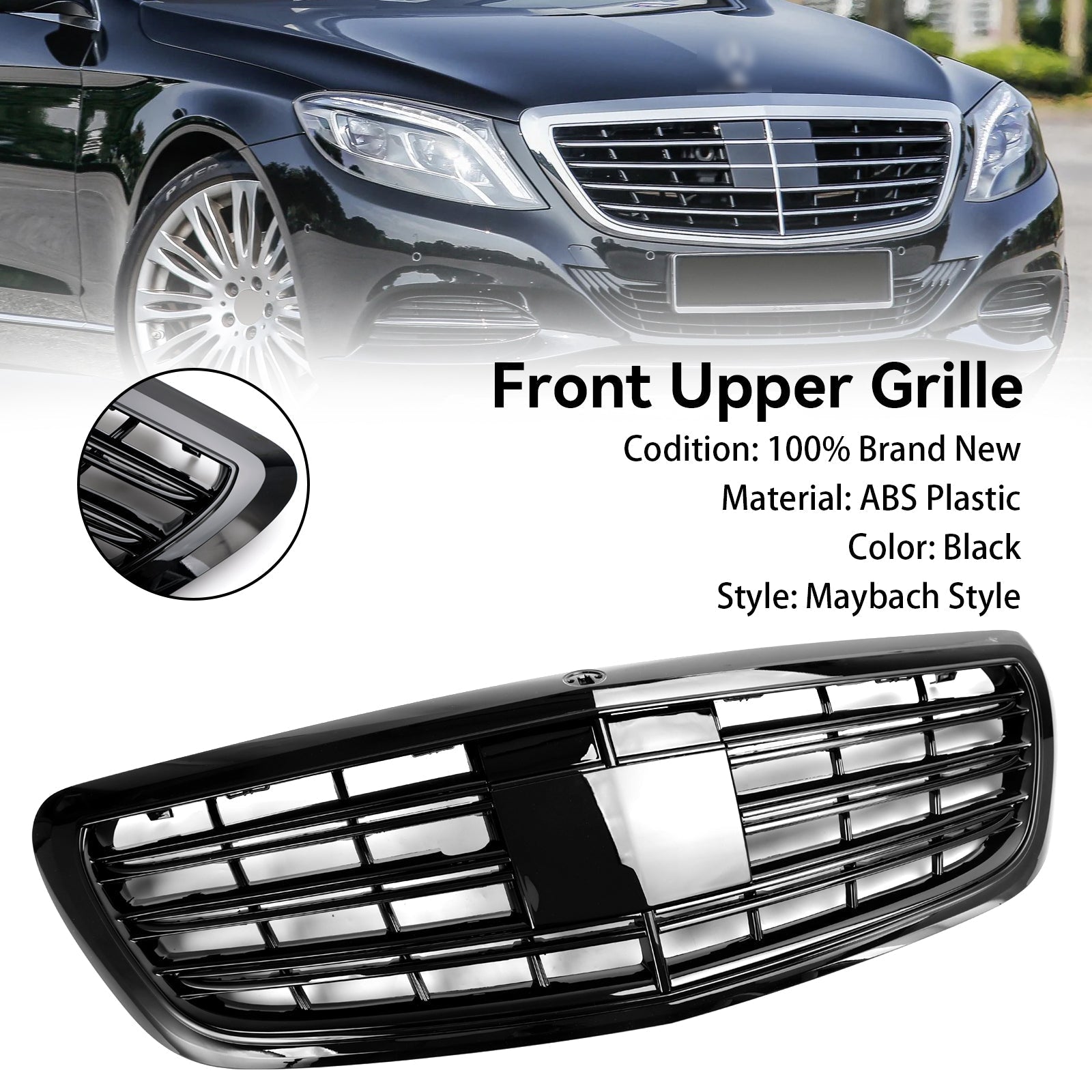 2014 2015 2016 2017 2018 2019 2020 S-class W222 S500 S550 S600 W/ACC Mercedes-Benz Front Grill Grille
