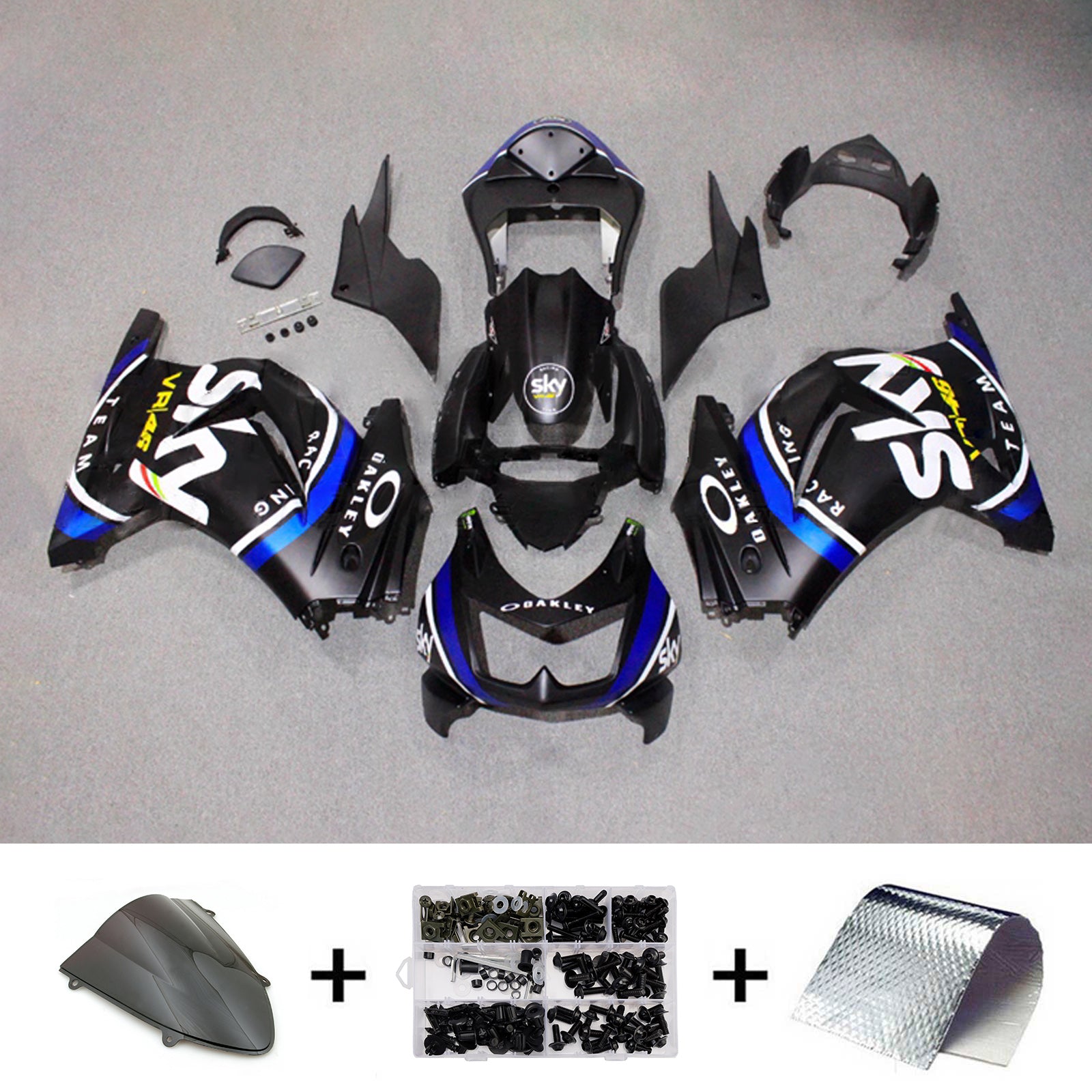 Injection Fairing Kit Bodywork Plastic ABS fit For Kawasaki EX250 Ninja250R 2008-2012
