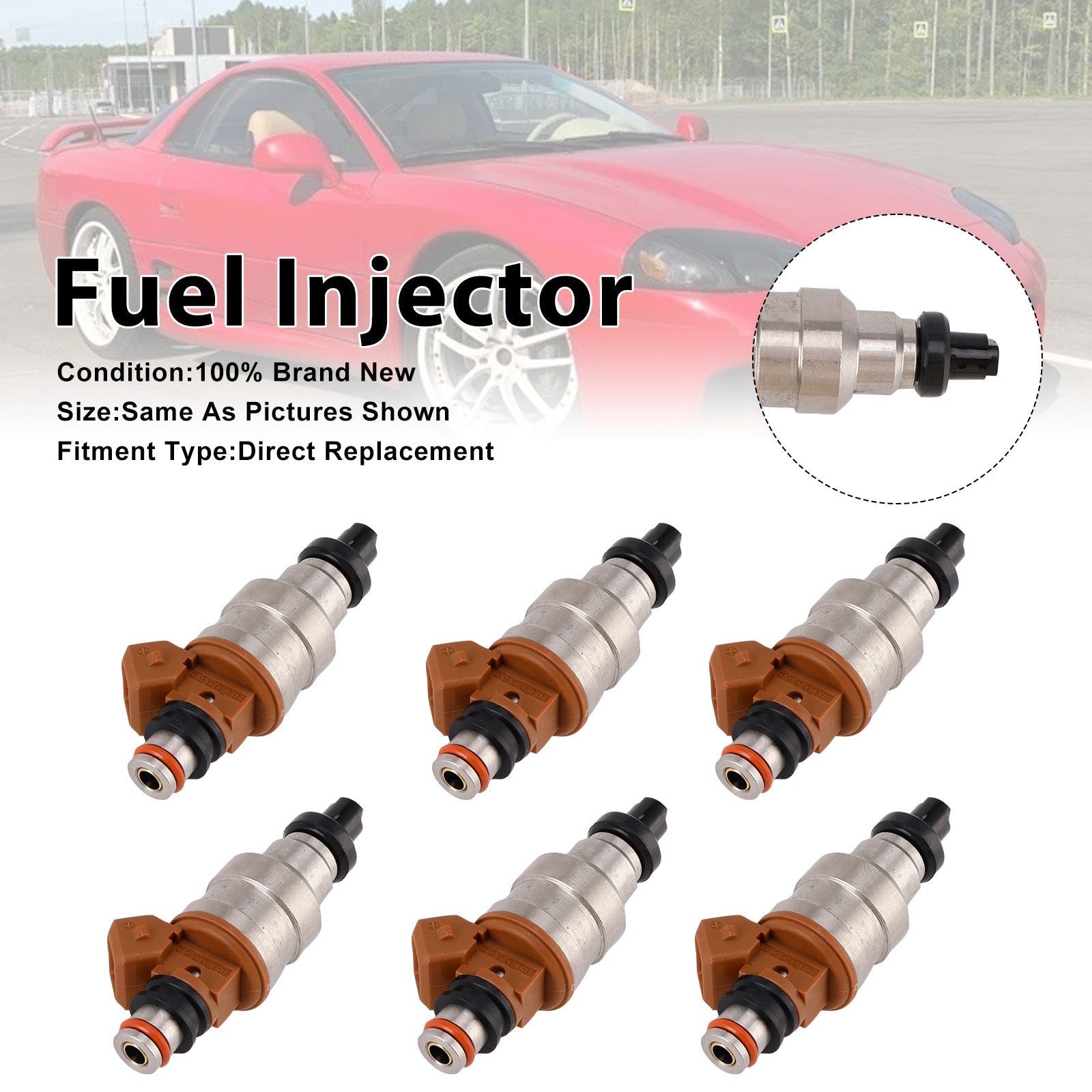 6Pcs Fuel Injector For Mitsubishi 3000GT For Dodge Stealth 91-96 inp014
