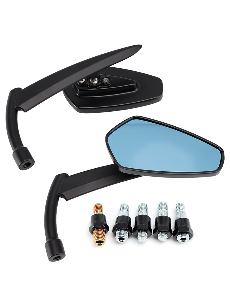 Custom Black Bladeshape Mirrors For Yamaha Chopper Midnight Roadliner Raider