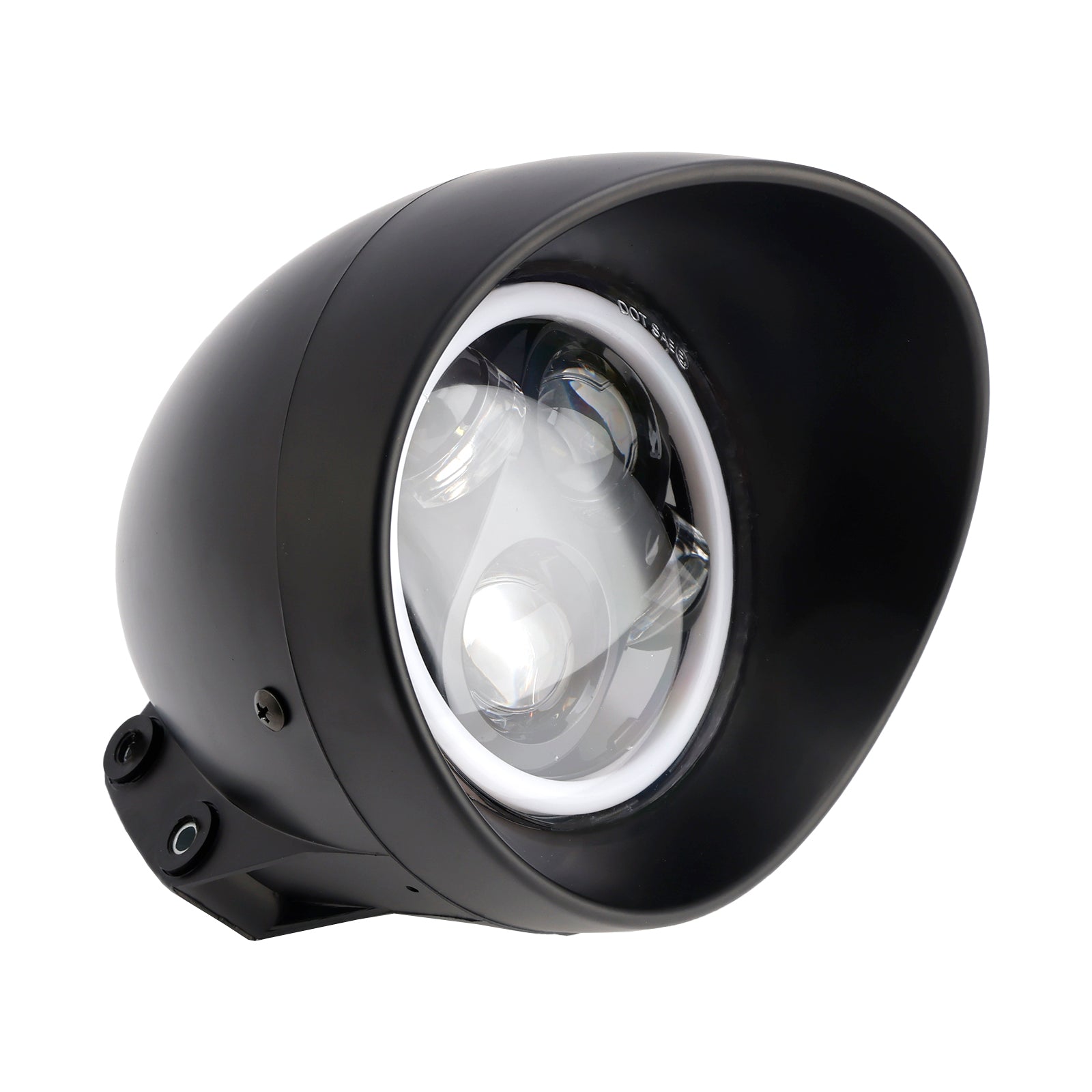 5.75" Headlight Lamp Spotlight Universal 4-Bulbs Fits For Motorcycle Chrome