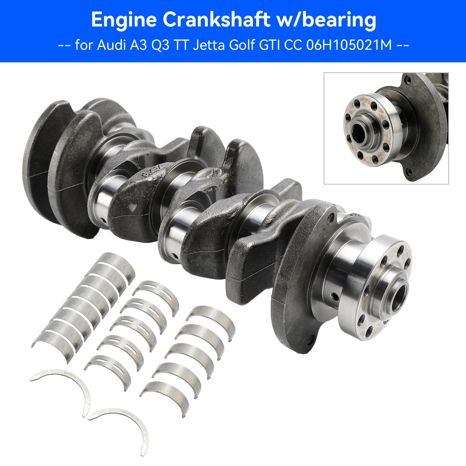 2013 VW Beetle 2.0L SULEV A/T, M/T Turbo Hatchback Engine Crankshaft w/bearing 06H105021M
