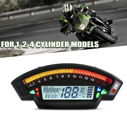 Motorcycle Lcd Rpm Digital Display Odometer Speedometer Gauge Meter Backlight Generic