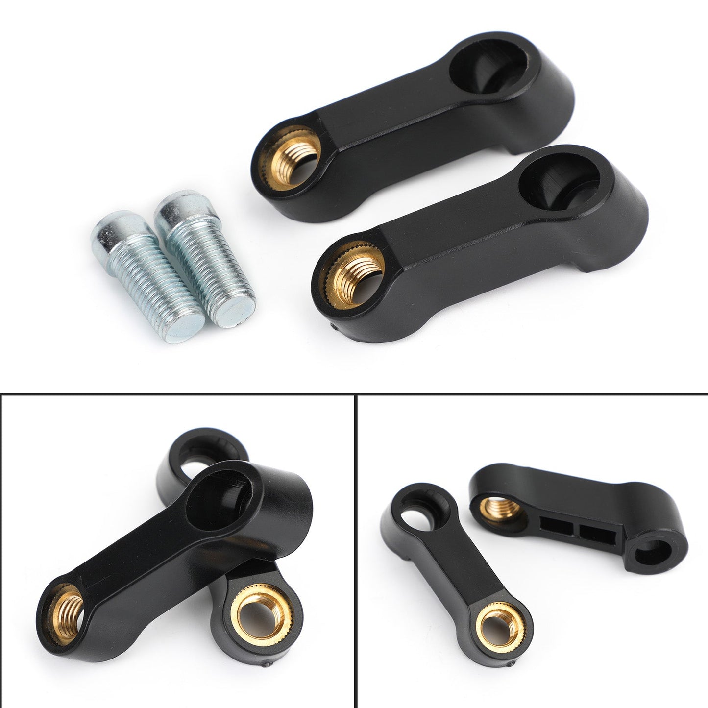 Mirror Extender Riser Extension Bracket 10mm M10 Universal Fit for Suzuki Black