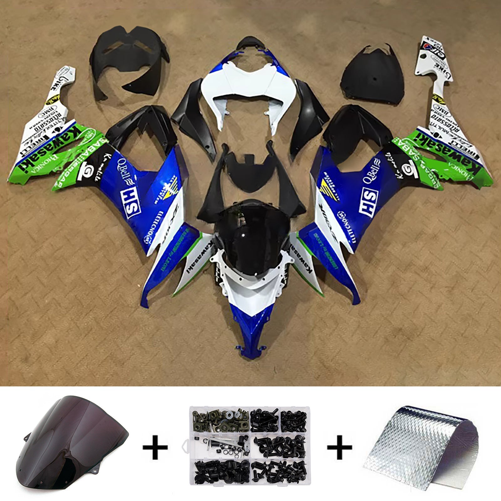Injection Fairing Kit Bodywork Plastic ABS fit For Kawasaki ZX10R 2008-2010
