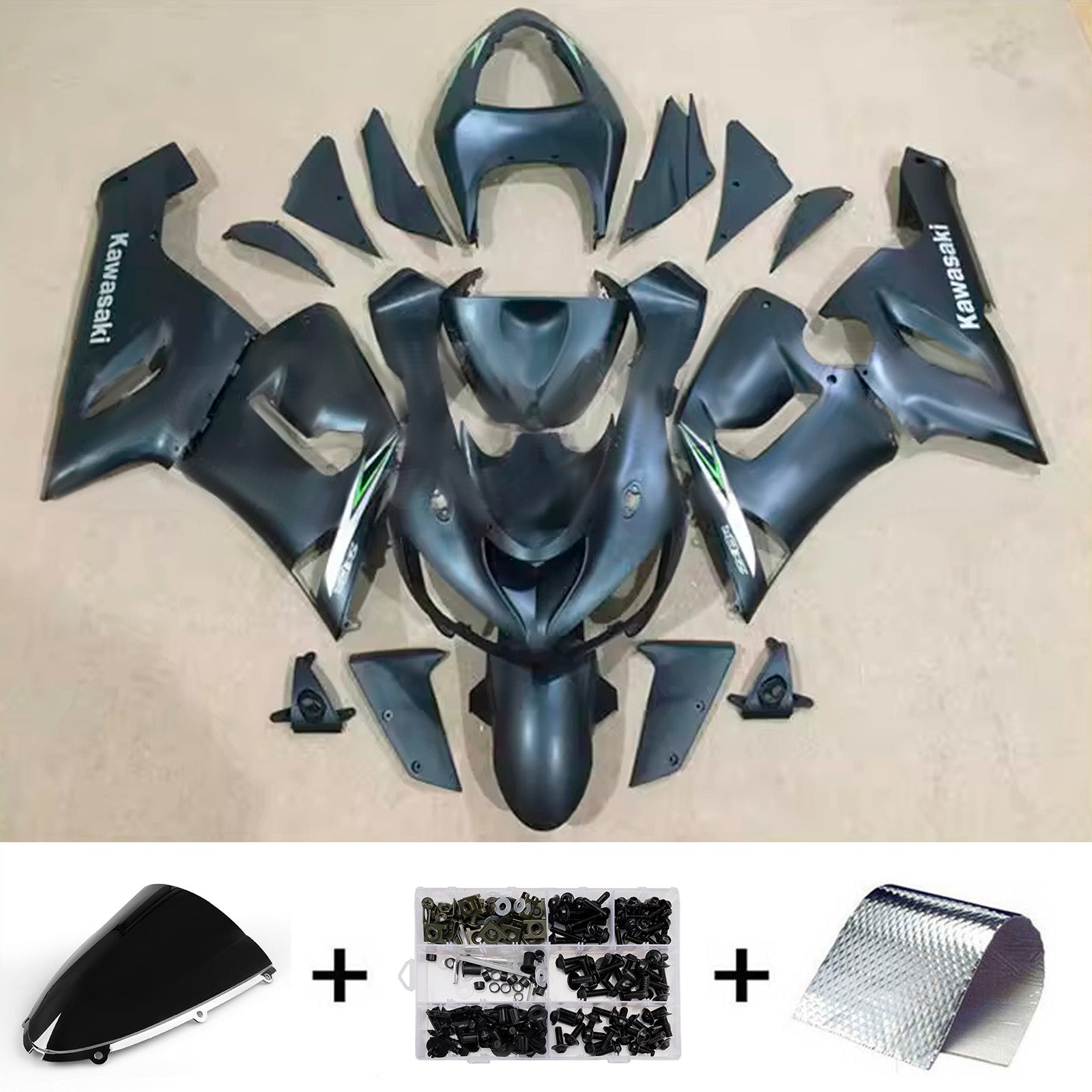 Injection Fairing Kit Bodywork Plastic ABS fit For Kawasaki ZX6R 636 2005-2006