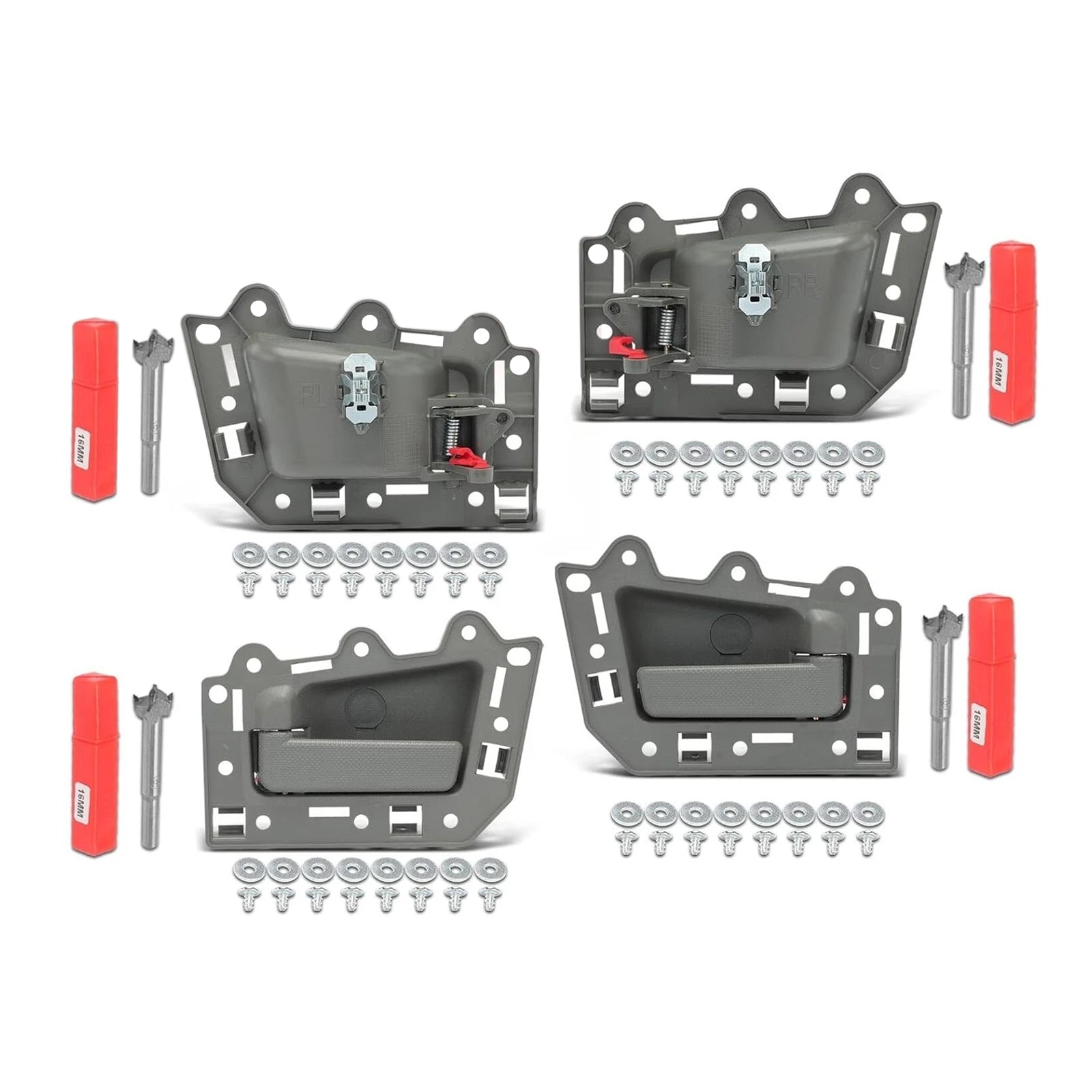 4pcs Front Rear LH&RH Inside Inner Door Handle Gray For Jeep Grand Cherokee 2005-2011