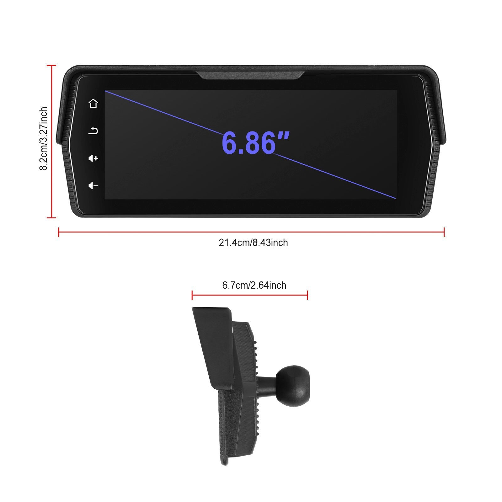 6.86-inch PND Wireless CarPlay Android Auto Screen Mirroring for Motorcycles