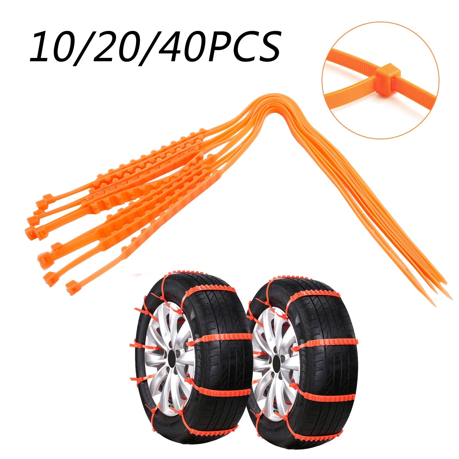 10/20/40PCS Snow Tire Chain Anti-Skid Belt For Car Truck SUV Winter Driving