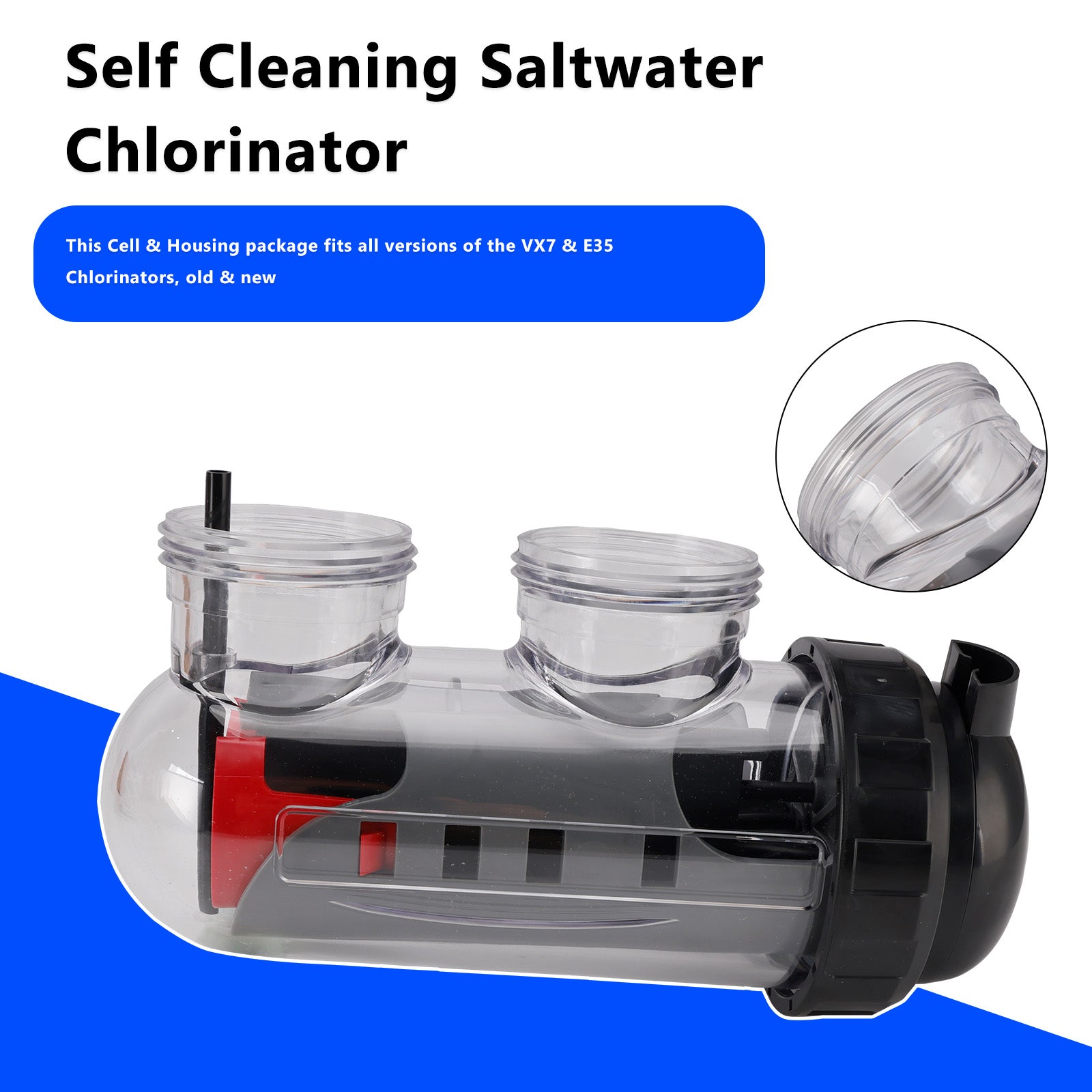 Saltwater Chlorinator Replacement Cell with Cell Housing For Astral/Hurlcon VX7