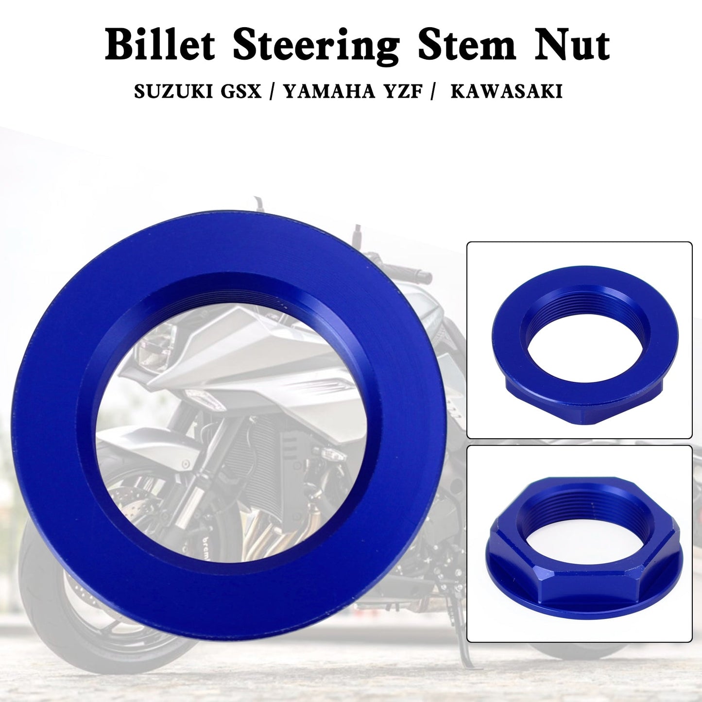 Billet Steering Stem Nut For SUZUKI GSXR 600/750 YZF-R1 ZX6R S1000RR