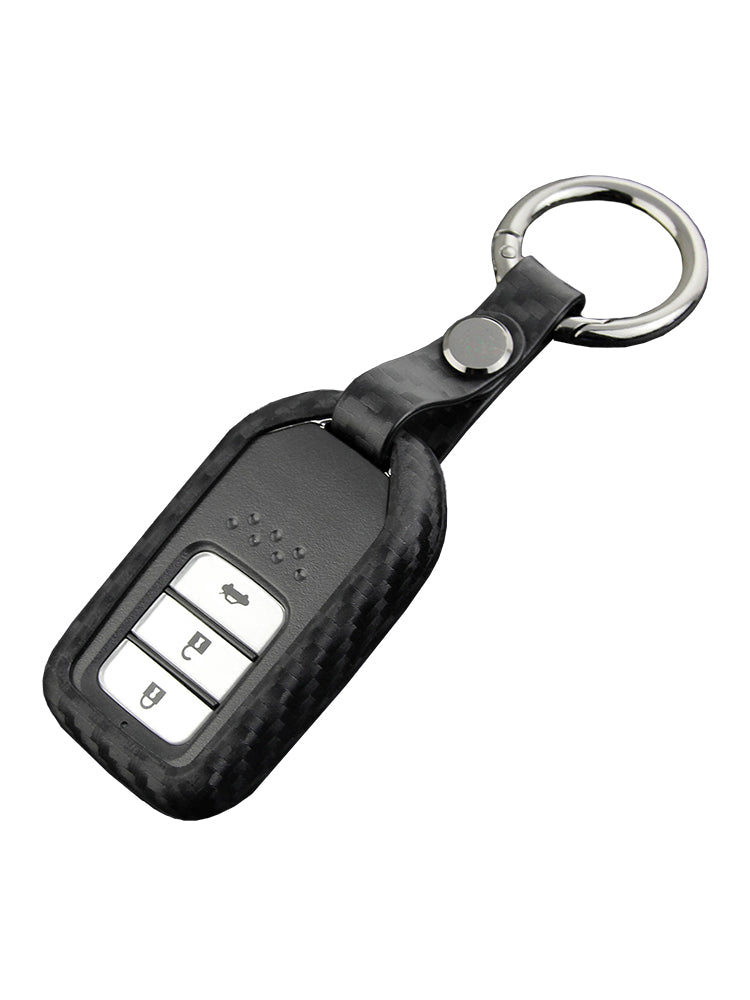 Leather Silicone Car Key Case Cover With Buckle For Honda